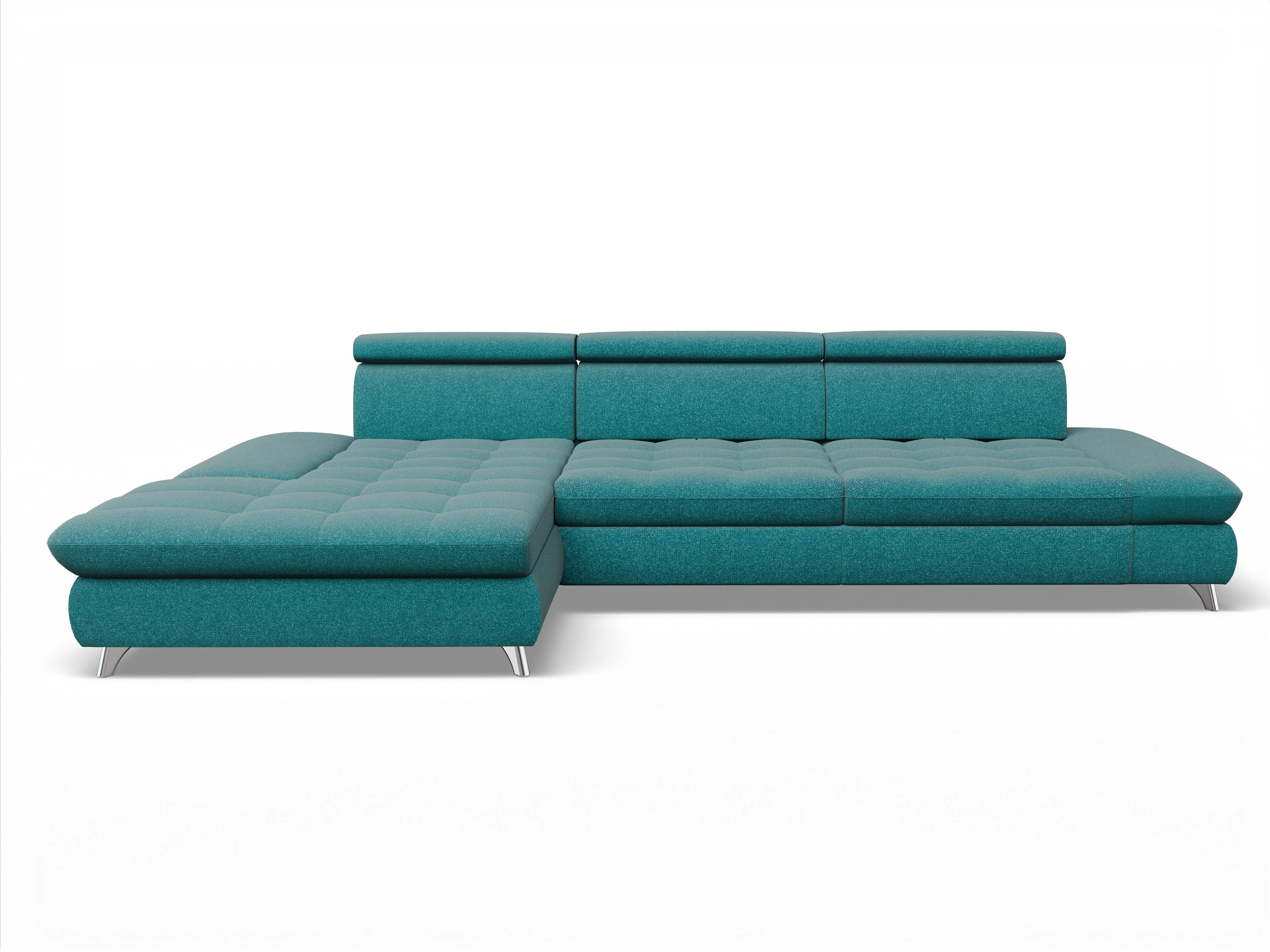 Ansicht des Produktes Memphis Stoff Ecksofa links Abschluss offen in Stoff Gelb