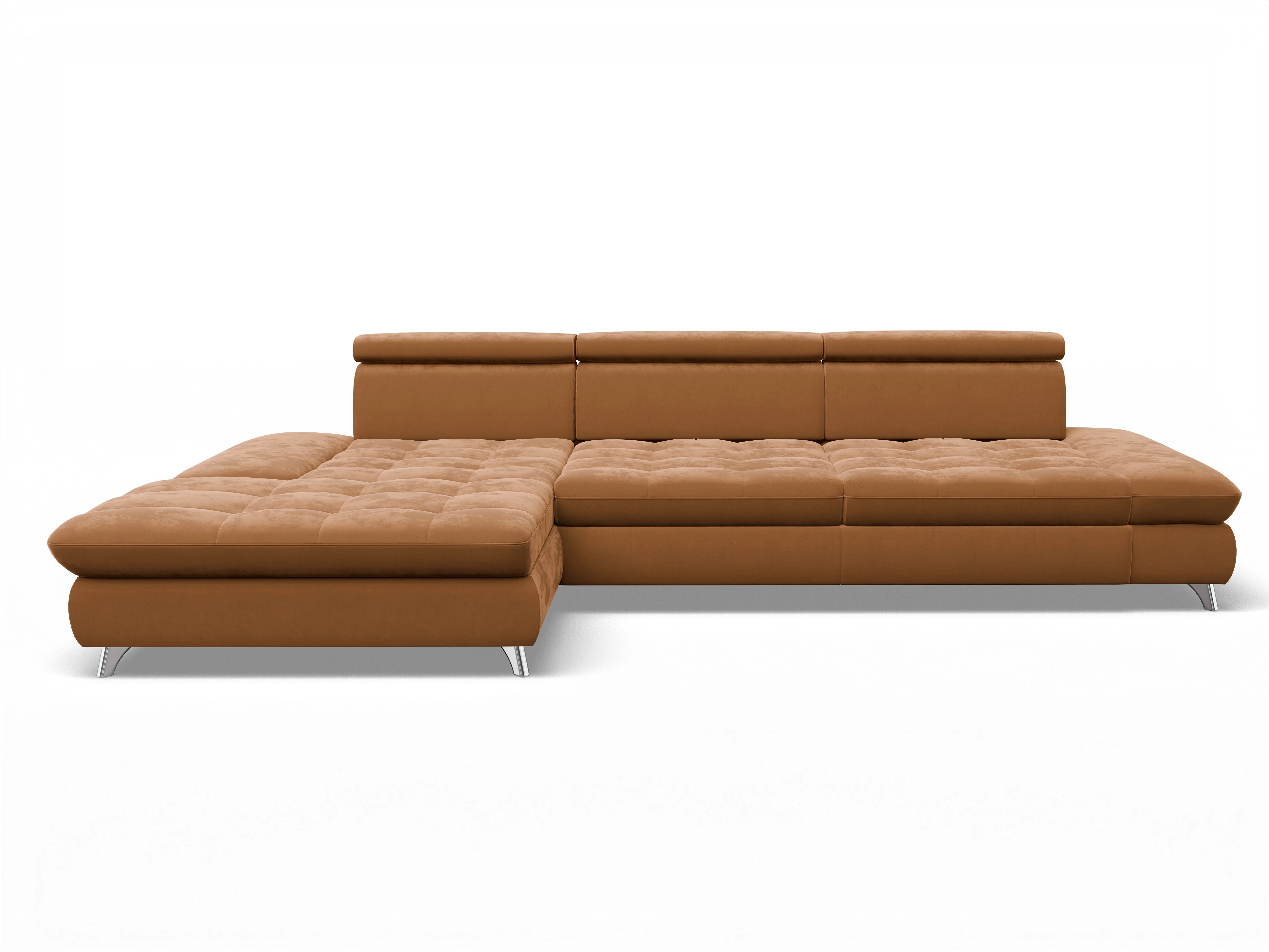 Ansicht des Produktes Memphis Stoff Ecksofa links Abschluss offen in Stoff Gelb