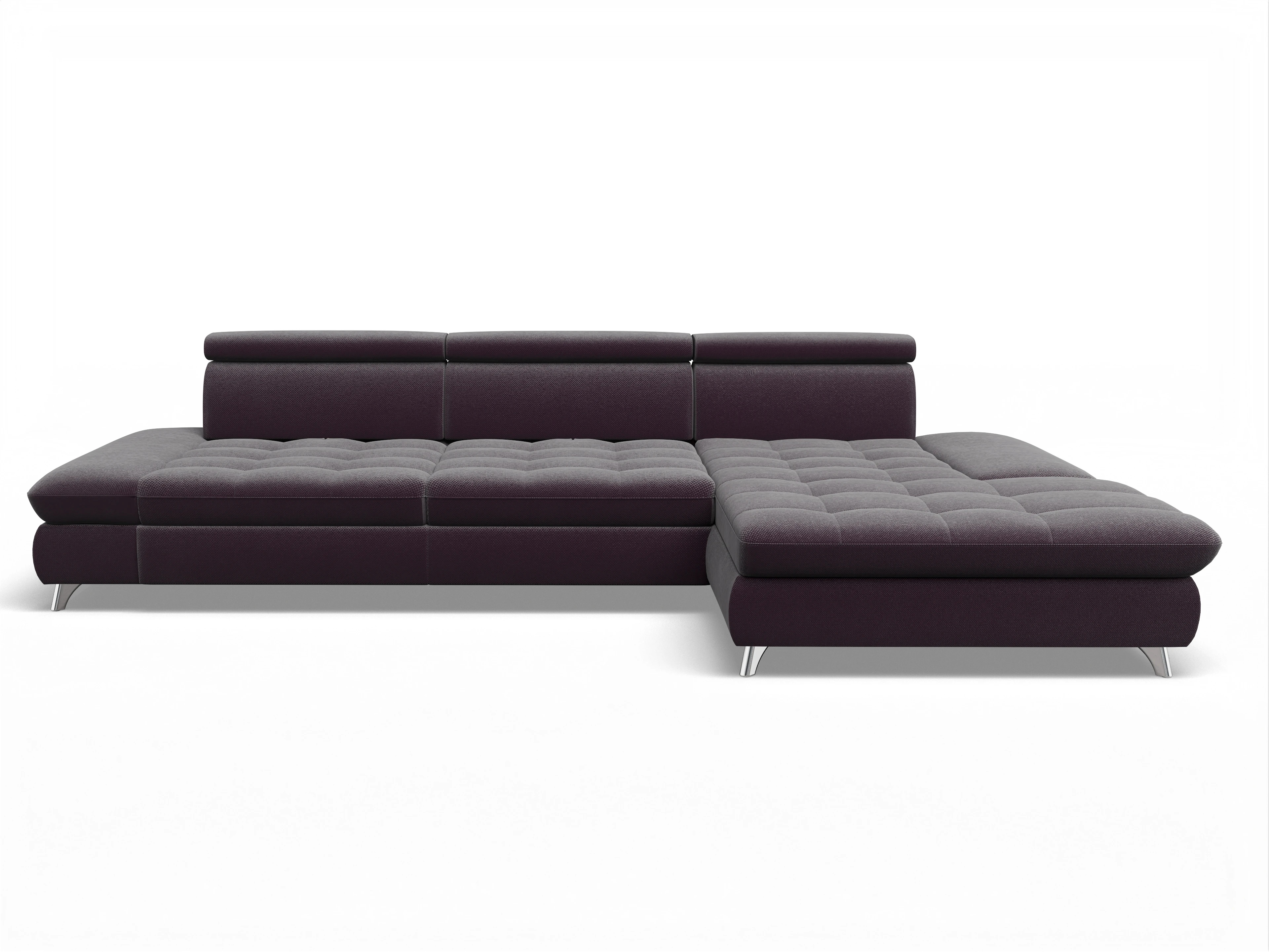 Ansicht des Produktes Memphis Stoff Ecksofa rechts Abschluss offen in Stoff Rot