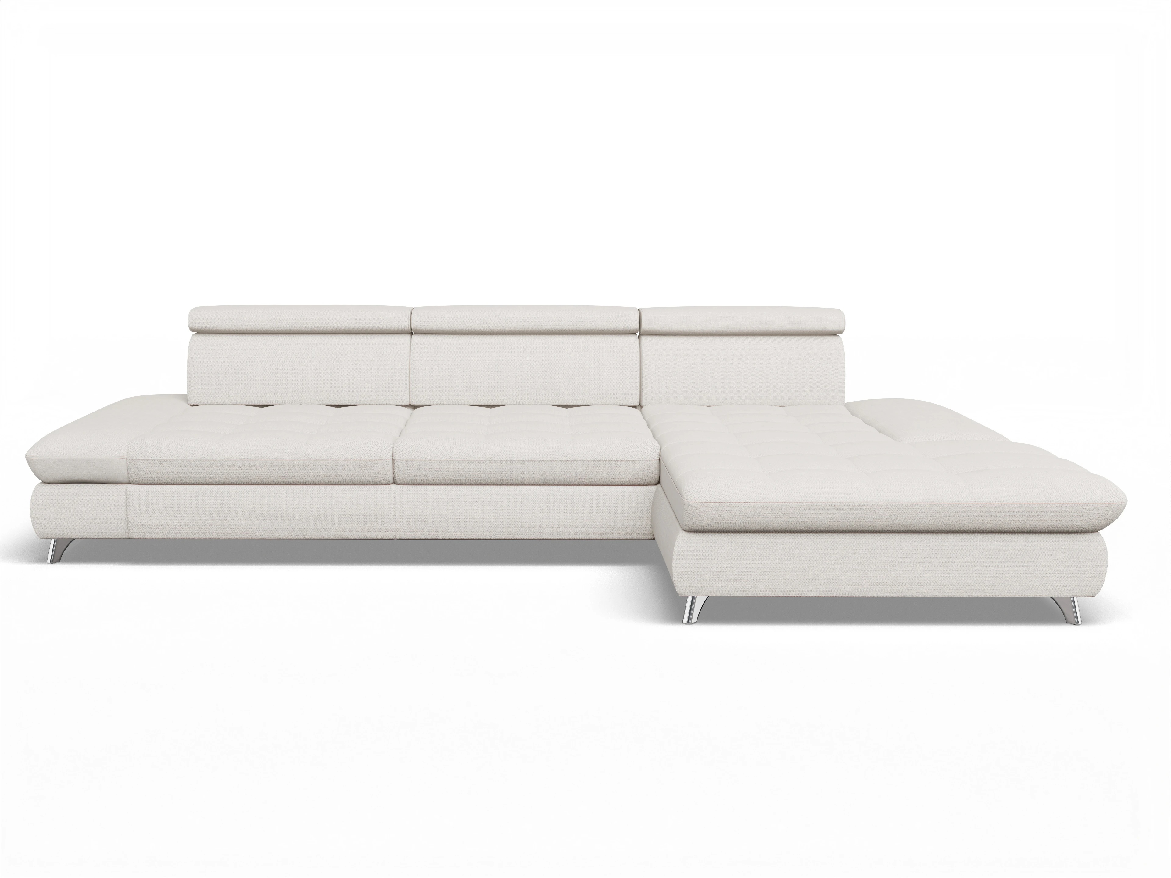Ansicht des Produktes Memphis Stoff Ecksofa rechts Abschluss offen in Stoff Beige