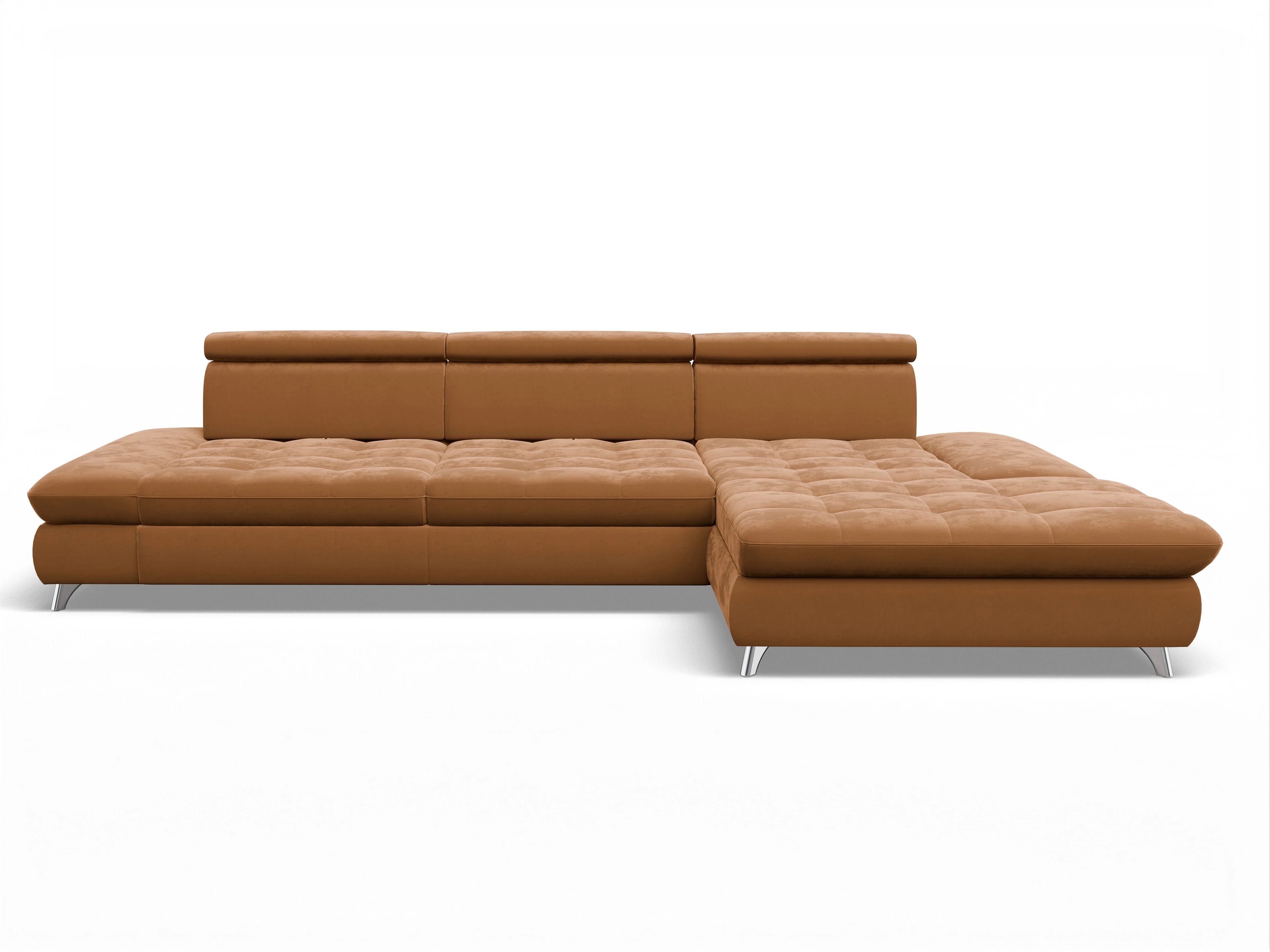 Ansicht des Produktes Memphis Stoff Ecksofa rechts Abschluss offen in Stoff Gelb
