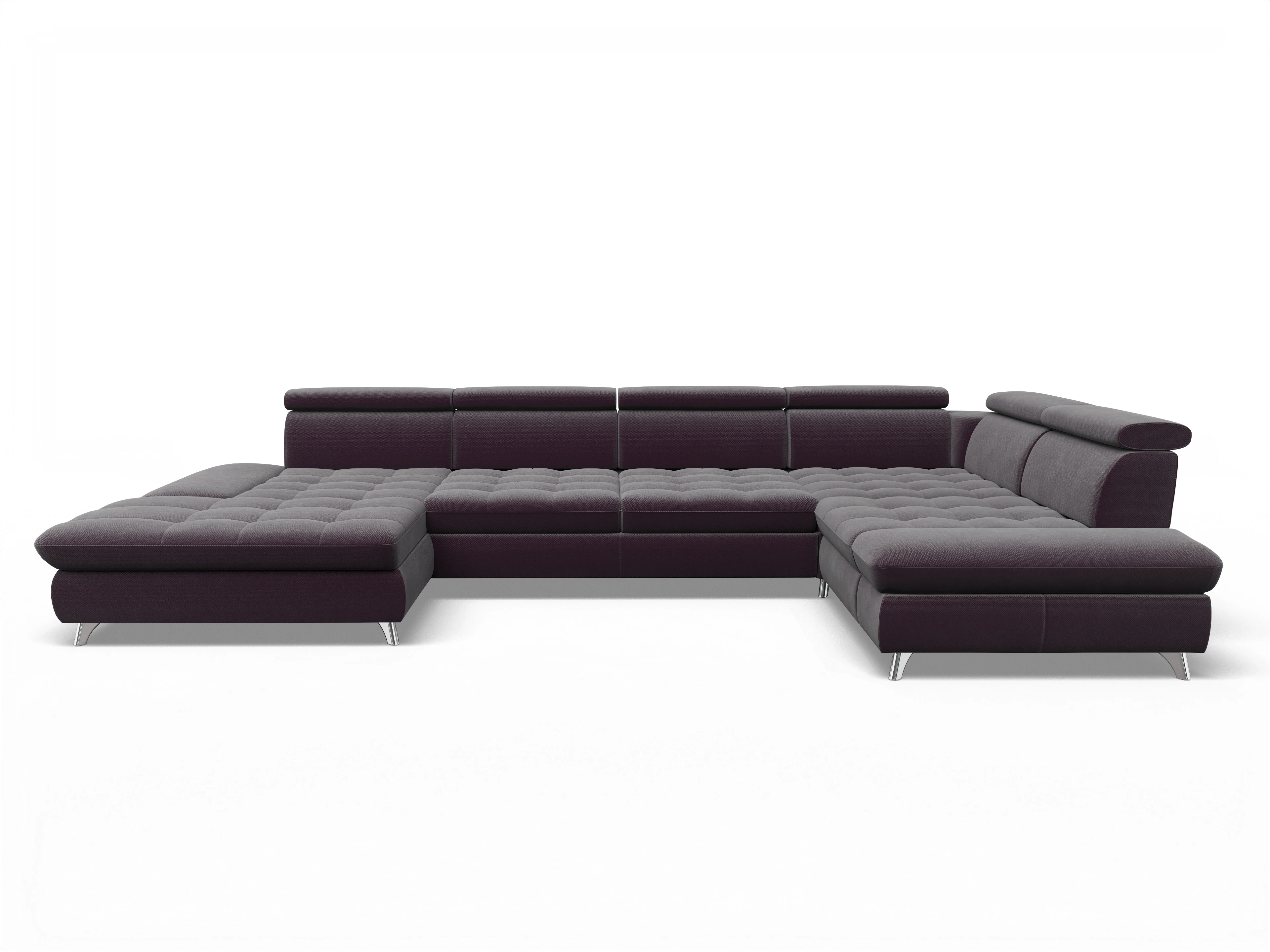 Ansicht des Produktes Memphis Stoff Wohnlandschaft Armlehne rechts Abschluss offen links in Stoff Rot