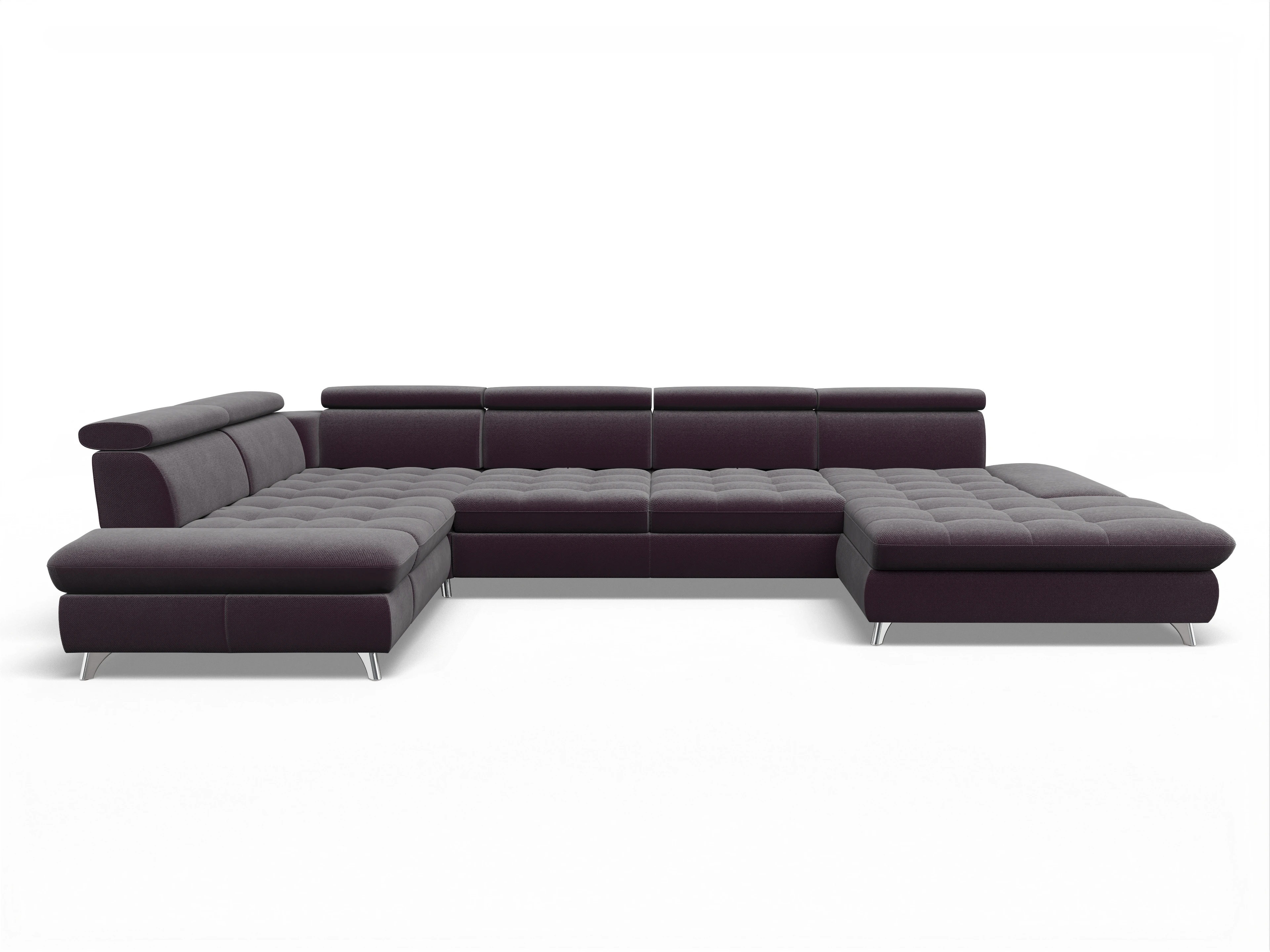 Ansicht des Produktes Memphis Stoff Wohnlandschaft Armlehne links Abschluss offen rechts in Stoff Rot