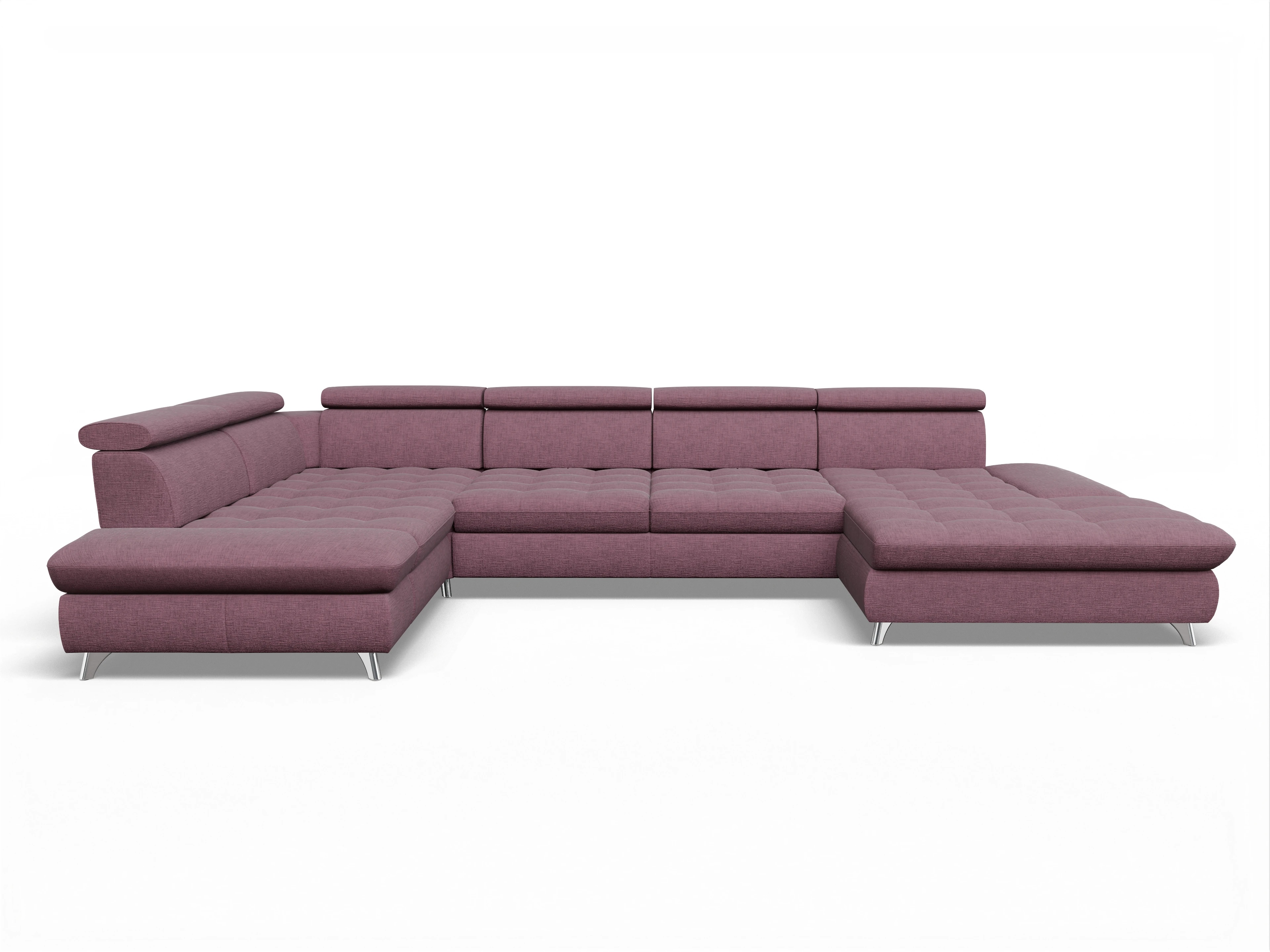 Ansicht des Produktes Memphis Stoff Wohnlandschaft Armlehne links Abschluss offen rechts in Stoff Rot