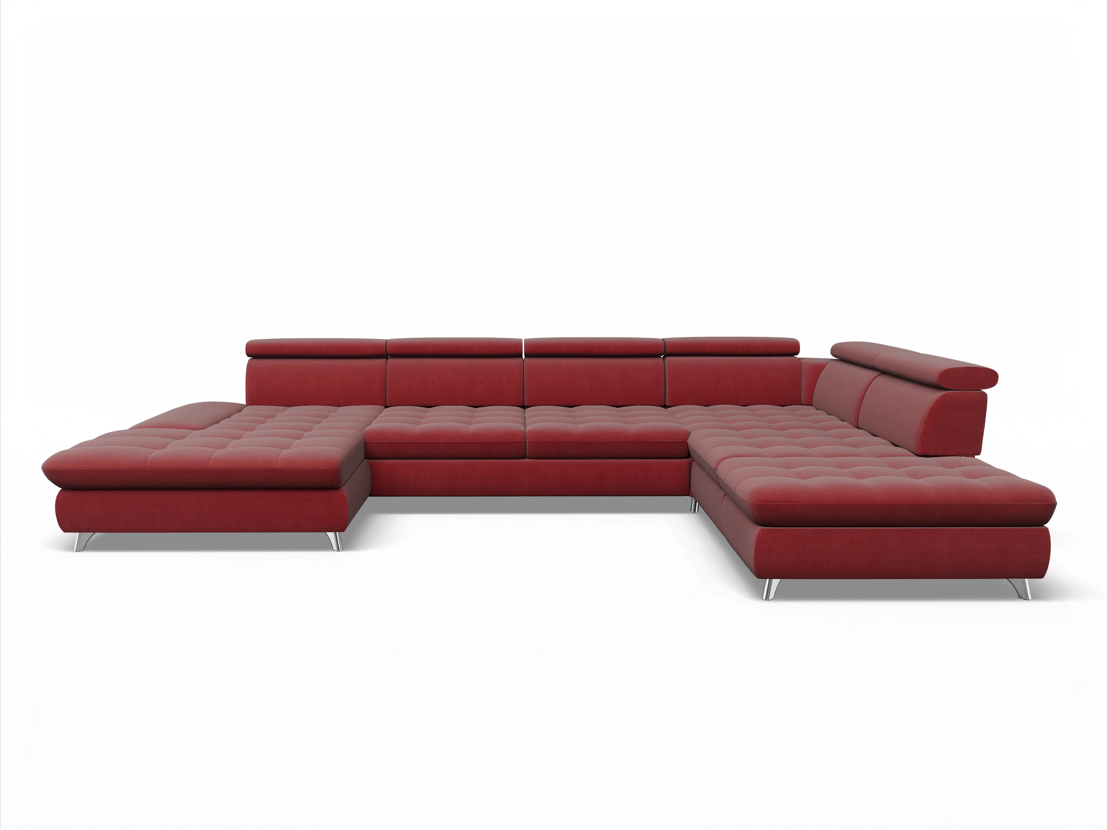 Ansicht des Produktes Memphis Stoff Wohnlandschaft offen beidseitig in Stoff Rot