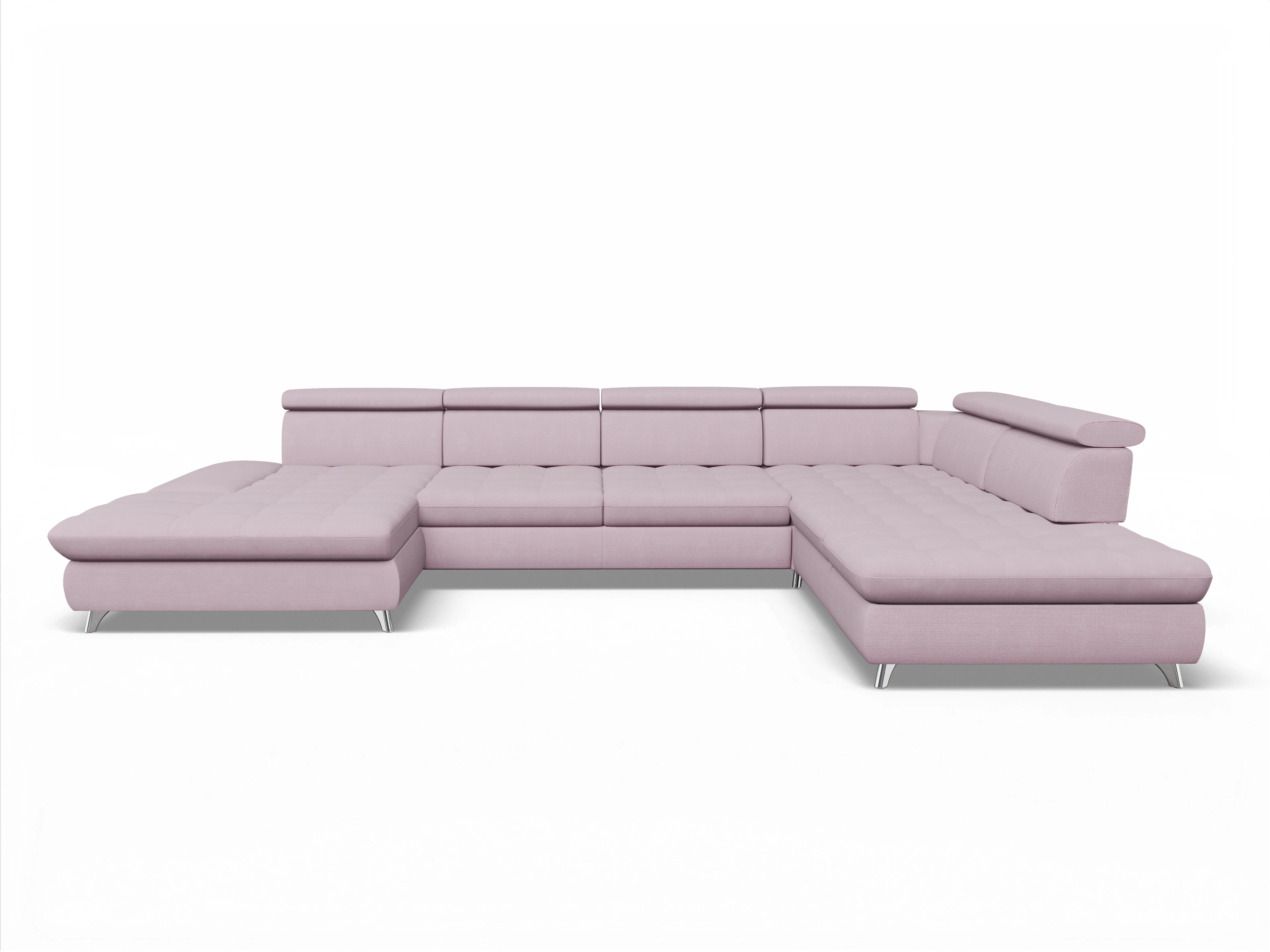 Ansicht des Produktes Memphis Stoff Wohnlandschaft offen beidseitig in Stoff Rosa