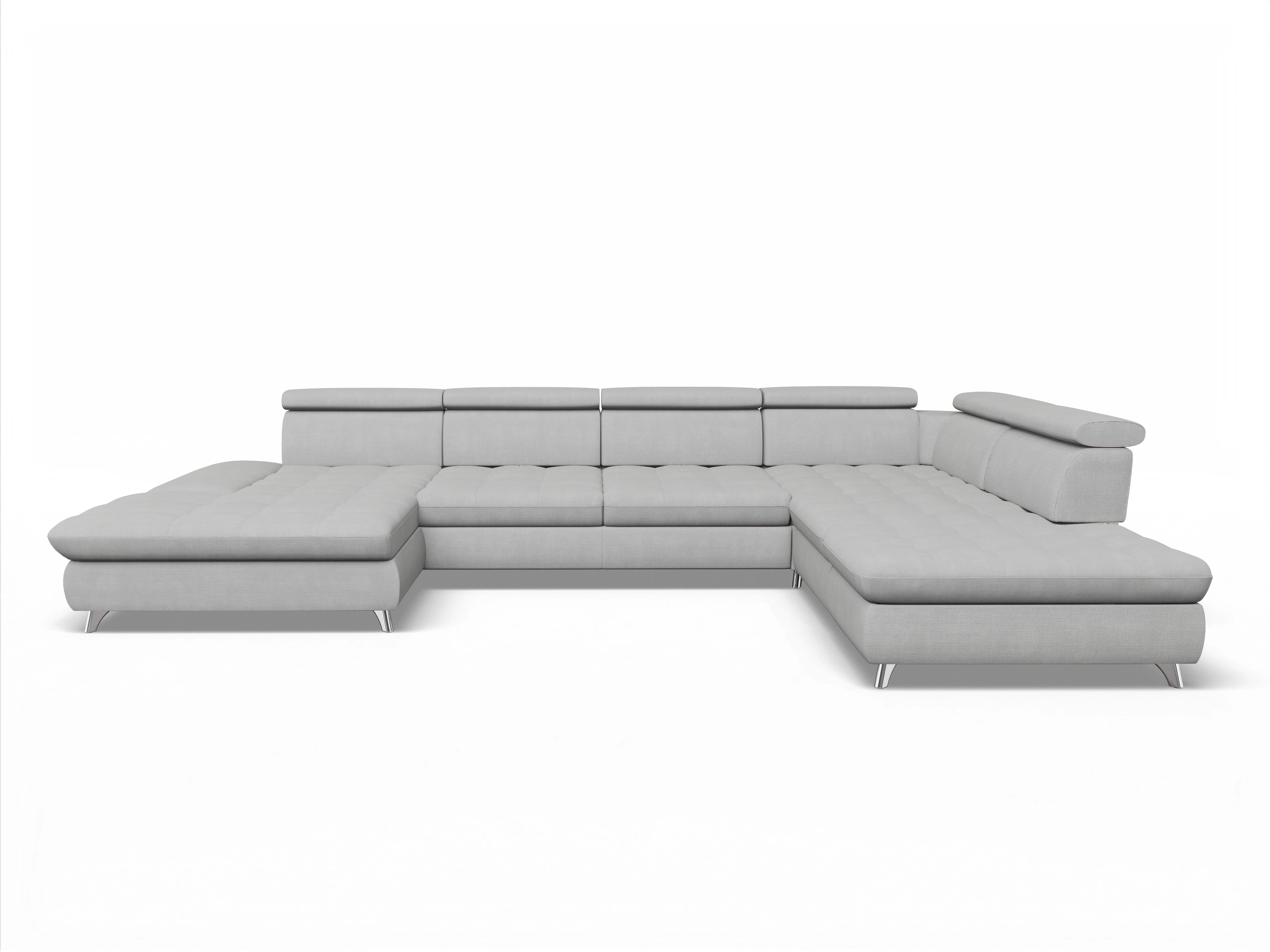 Ansicht des Produktes Memphis Stoff Wohnlandschaft offen beidseitig in Stoff Grau