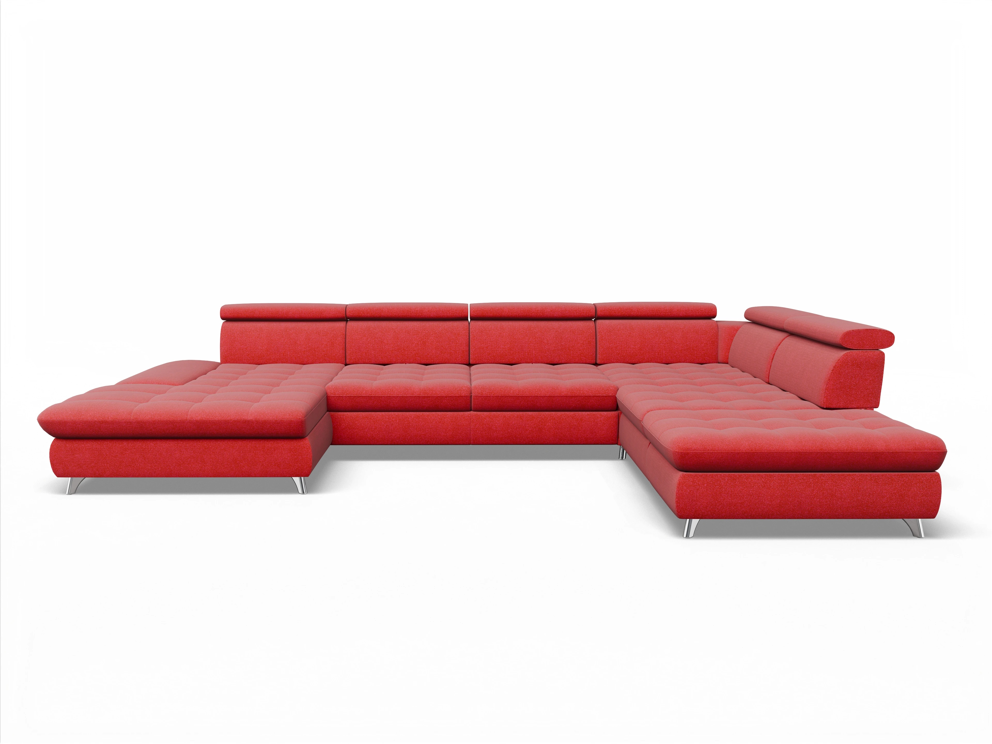 Ansicht des Produktes Memphis Stoff Wohnlandschaft offen beidseitig in Stoff Rot