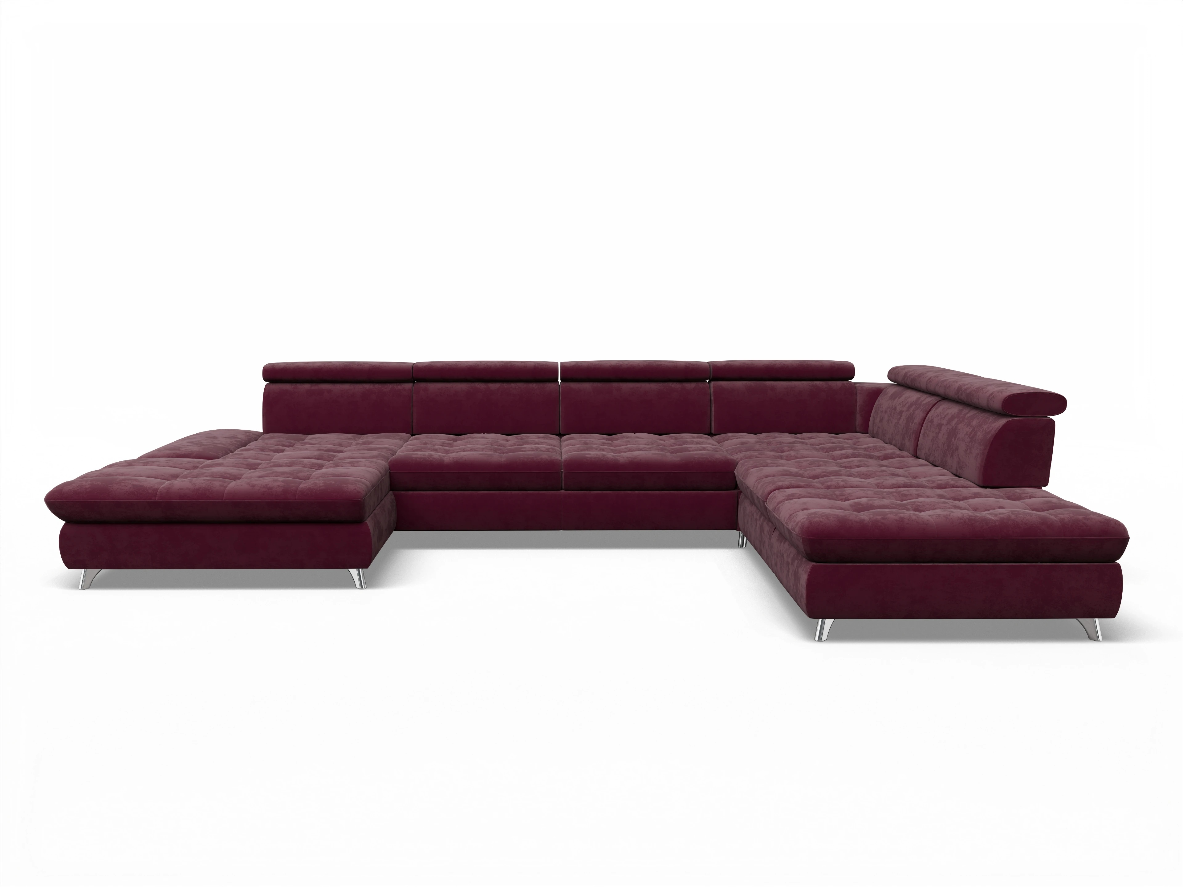 Ansicht des Produktes Memphis Stoff Wohnlandschaft offen beidseitig in Stoff Rot