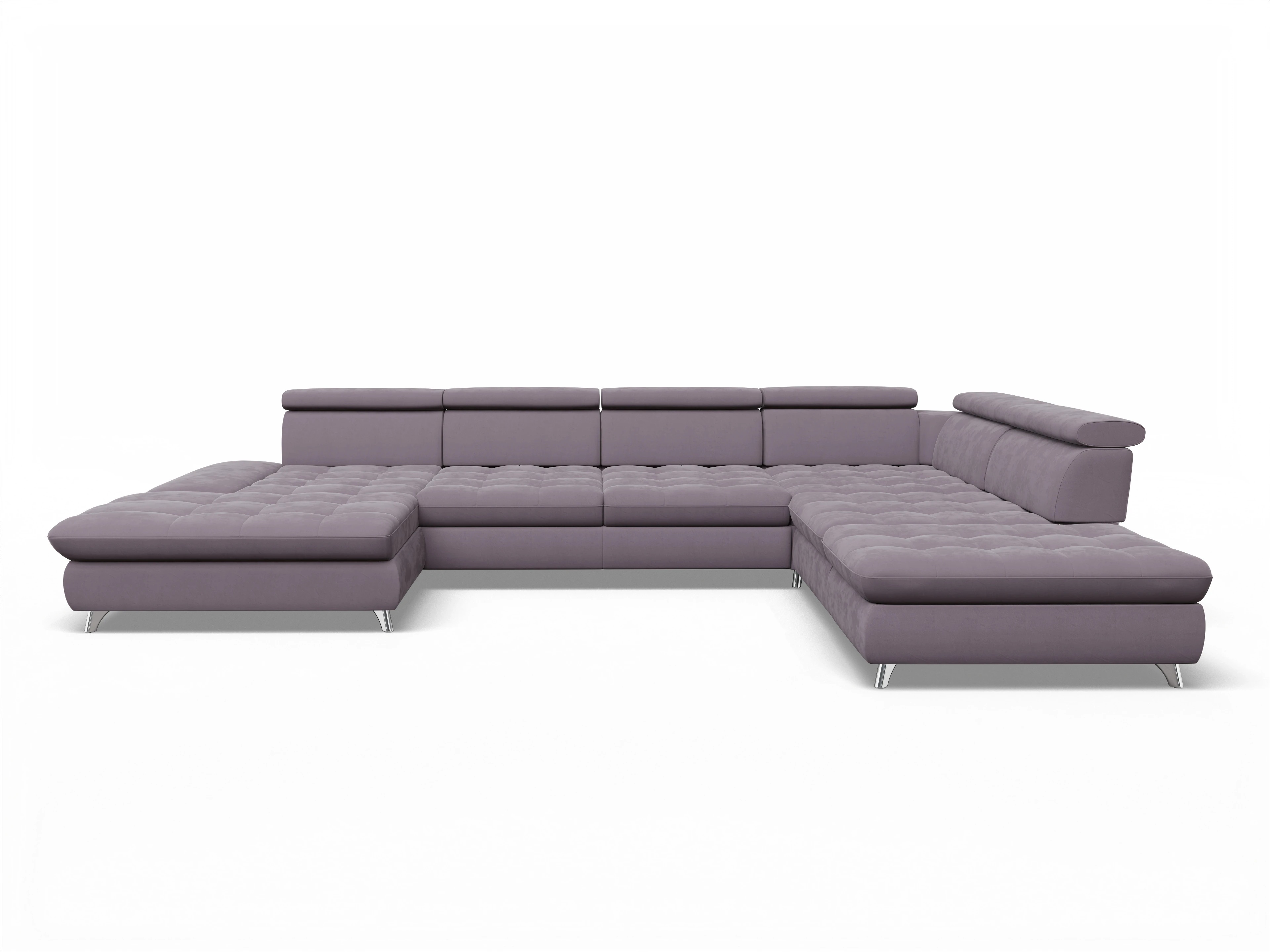 Ansicht des Produktes Memphis Stoff Wohnlandschaft offen beidseitig in Stoff Lila