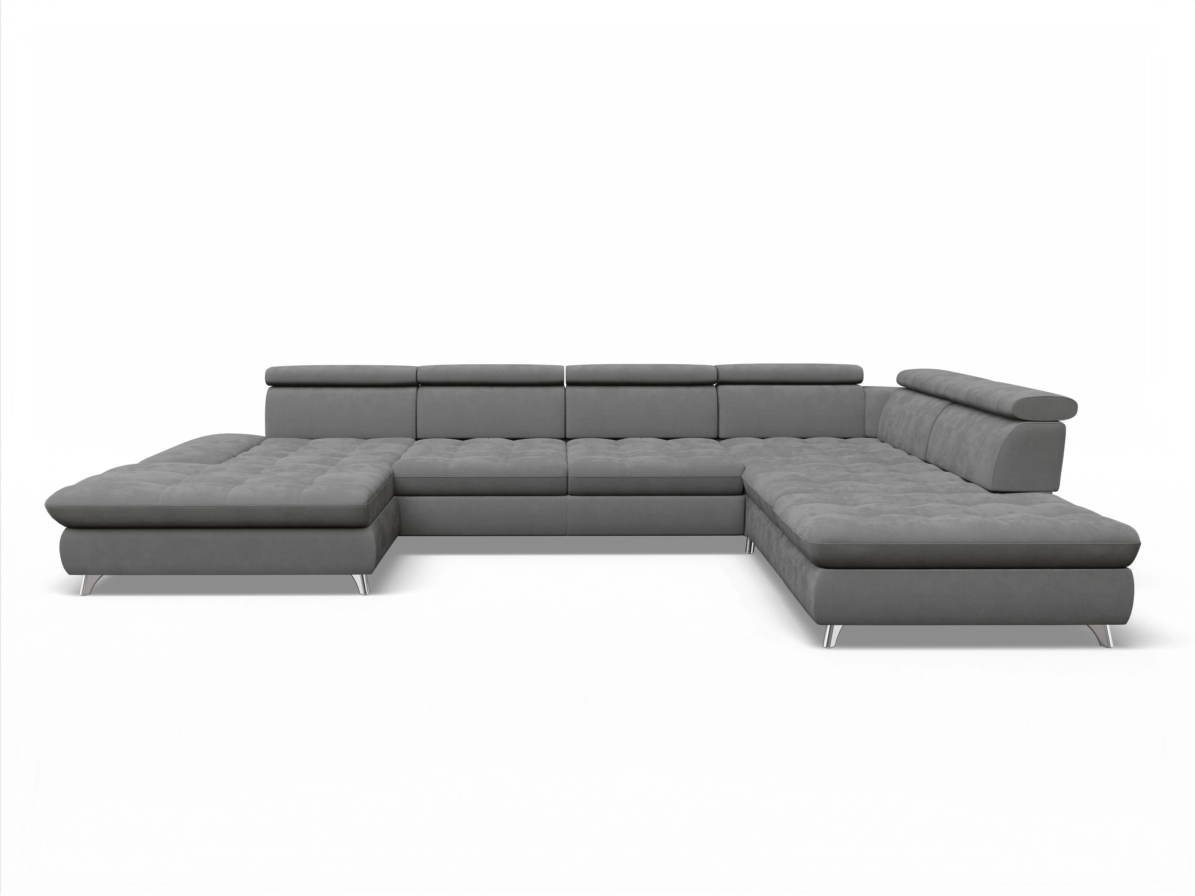 Ansicht des Produktes Memphis Stoff Wohnlandschaft offen beidseitig in Stoff Grau
