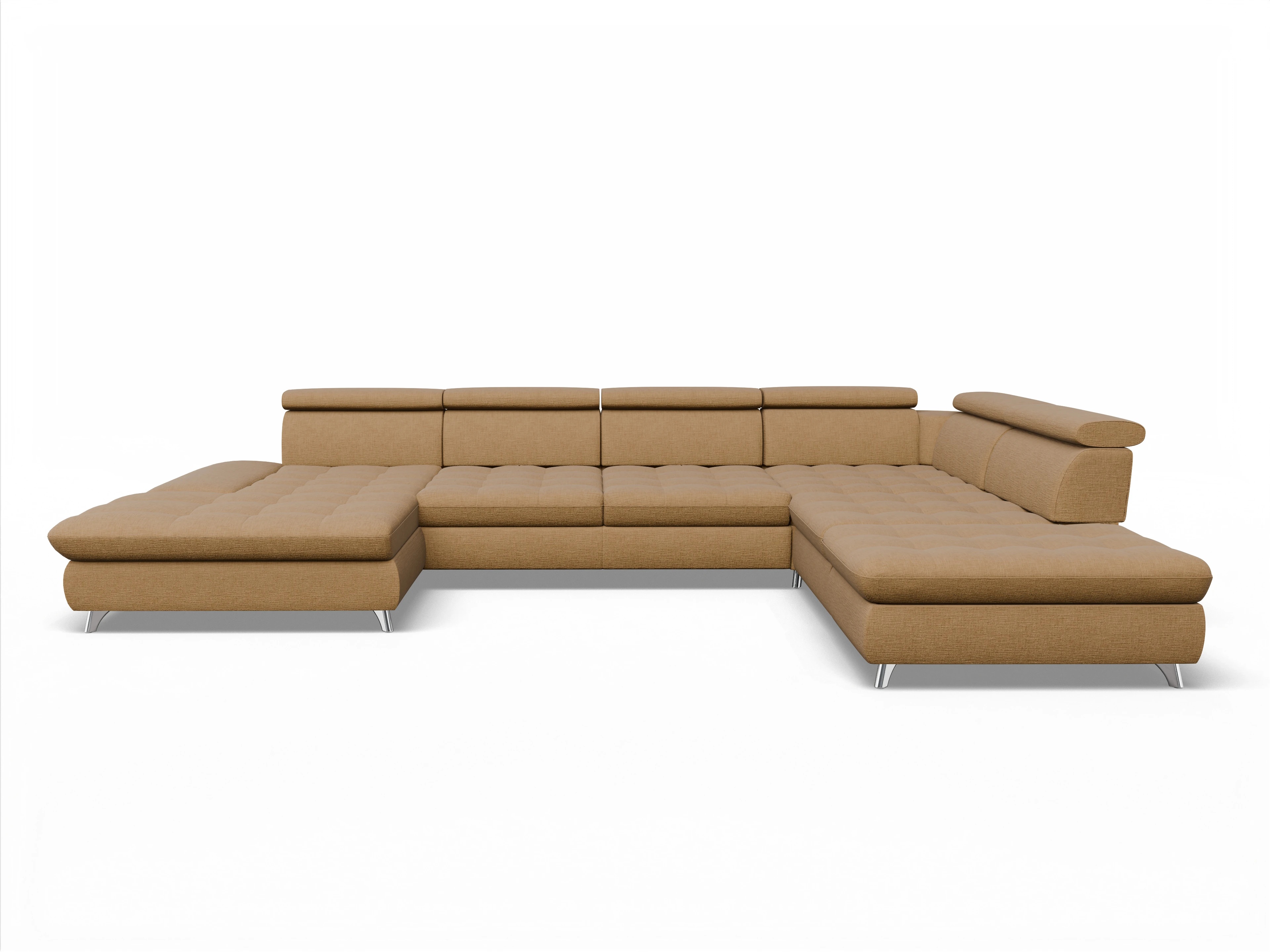 Ansicht des Produktes Memphis Stoff Wohnlandschaft offen beidseitig in Stoff Orange