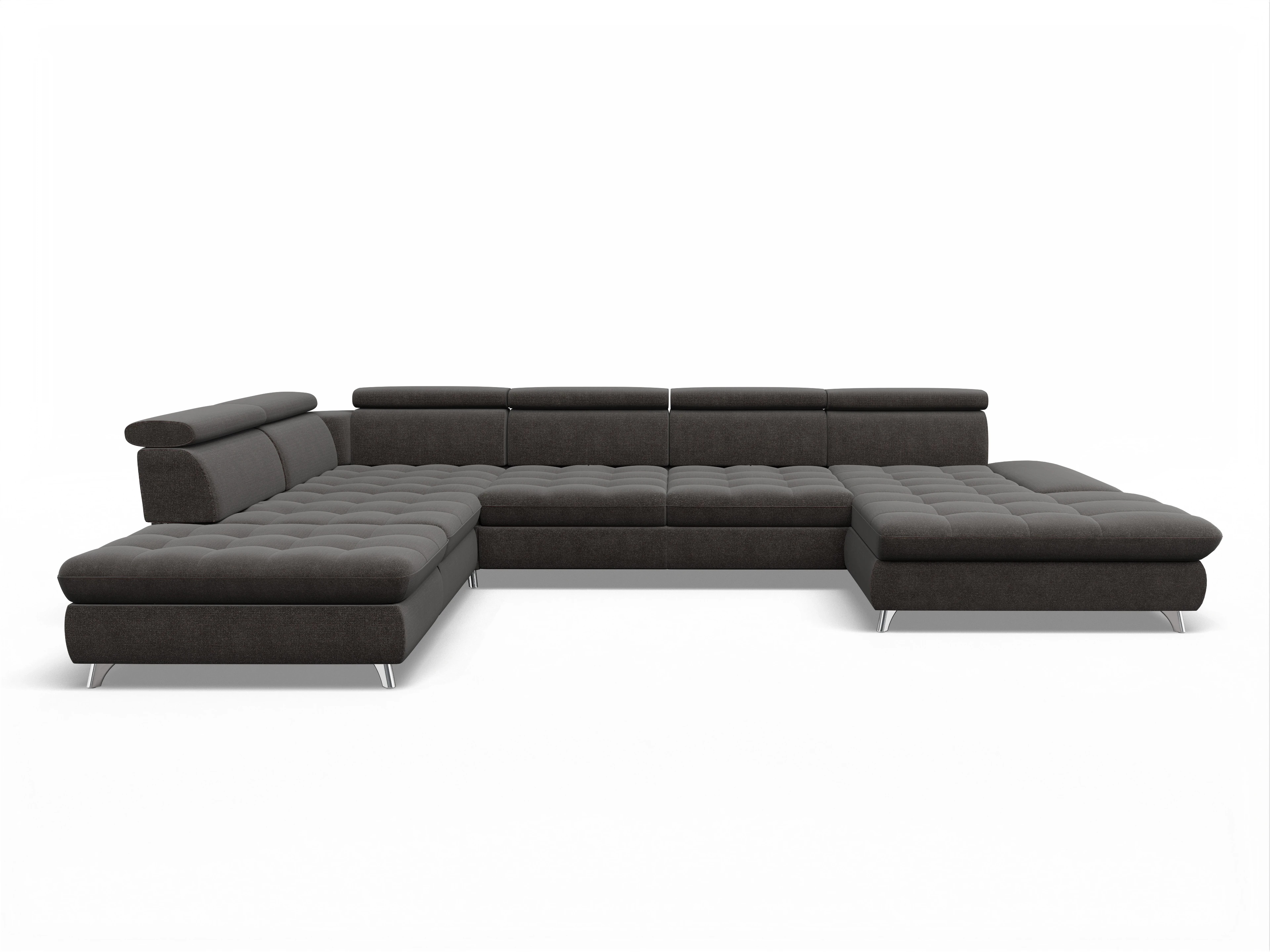 Ansicht des Produktes Memphis Stoff Wohnlandschaft offen beidseitig in Stoff Grau