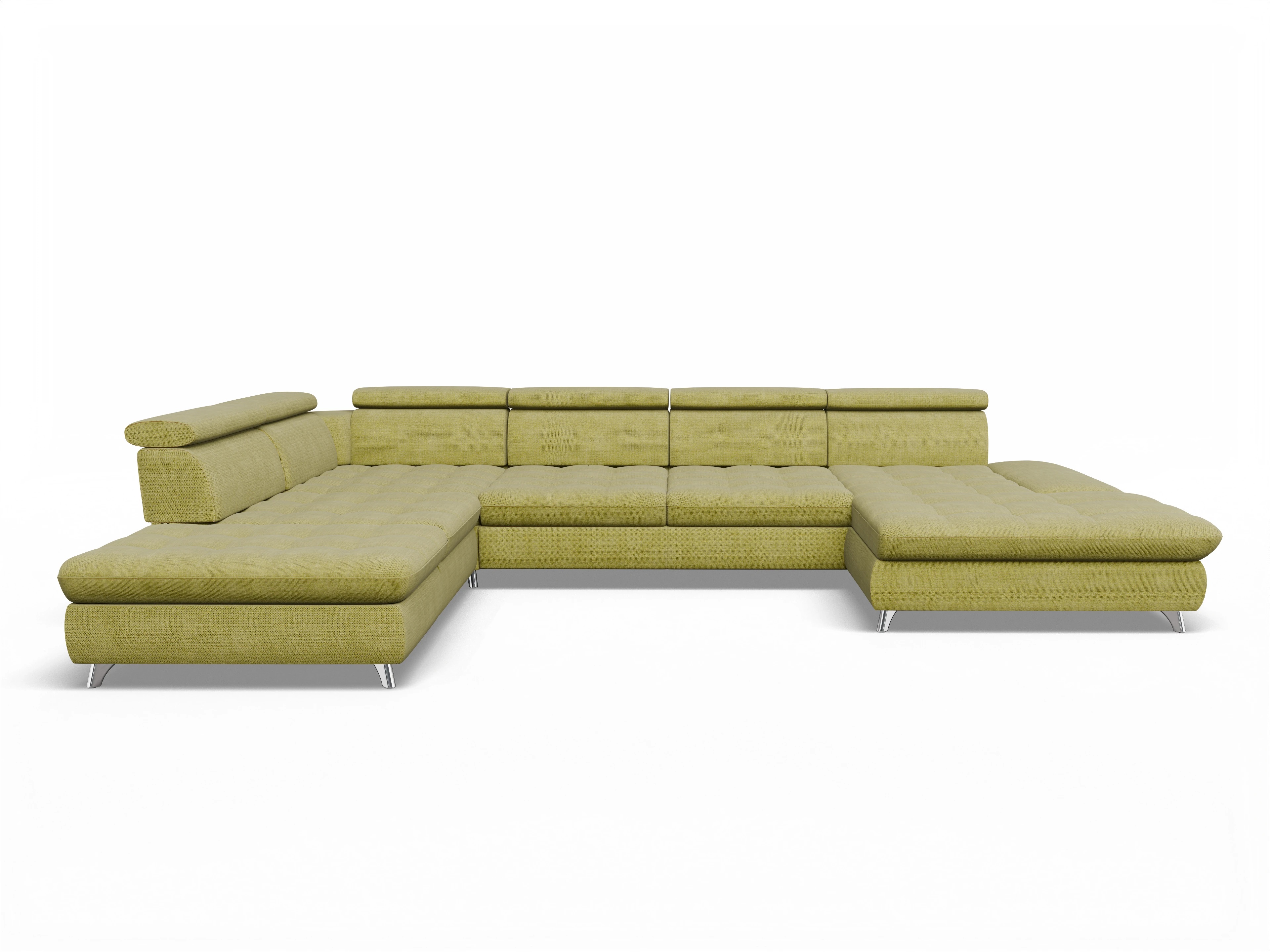 Ansicht des Produktes Memphis Stoff Wohnlandschaft offen beidseitig in Stoff Grün