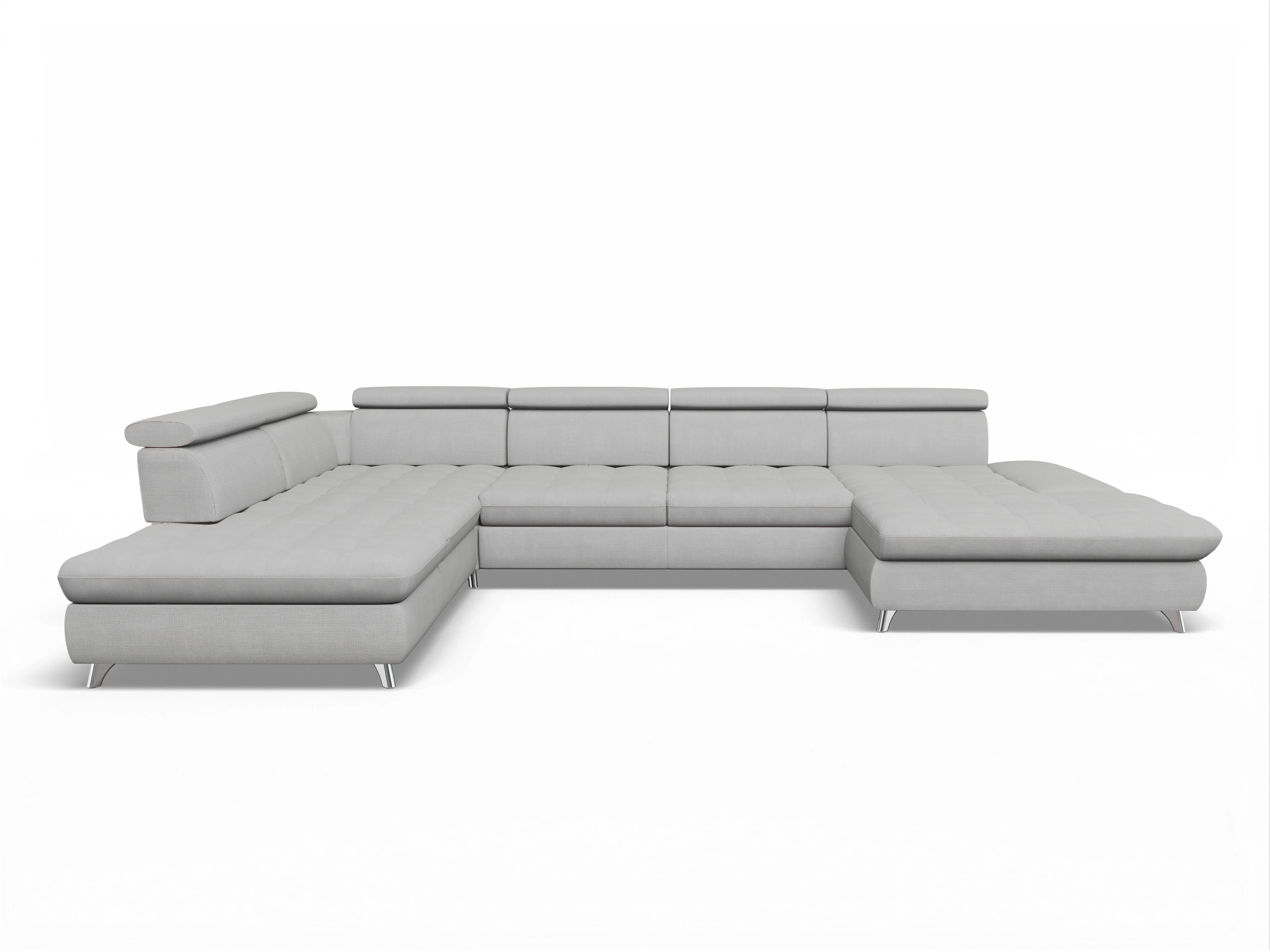 Ansicht des Produktes Memphis Stoff Wohnlandschaft offen beidseitig in Stoff Grau