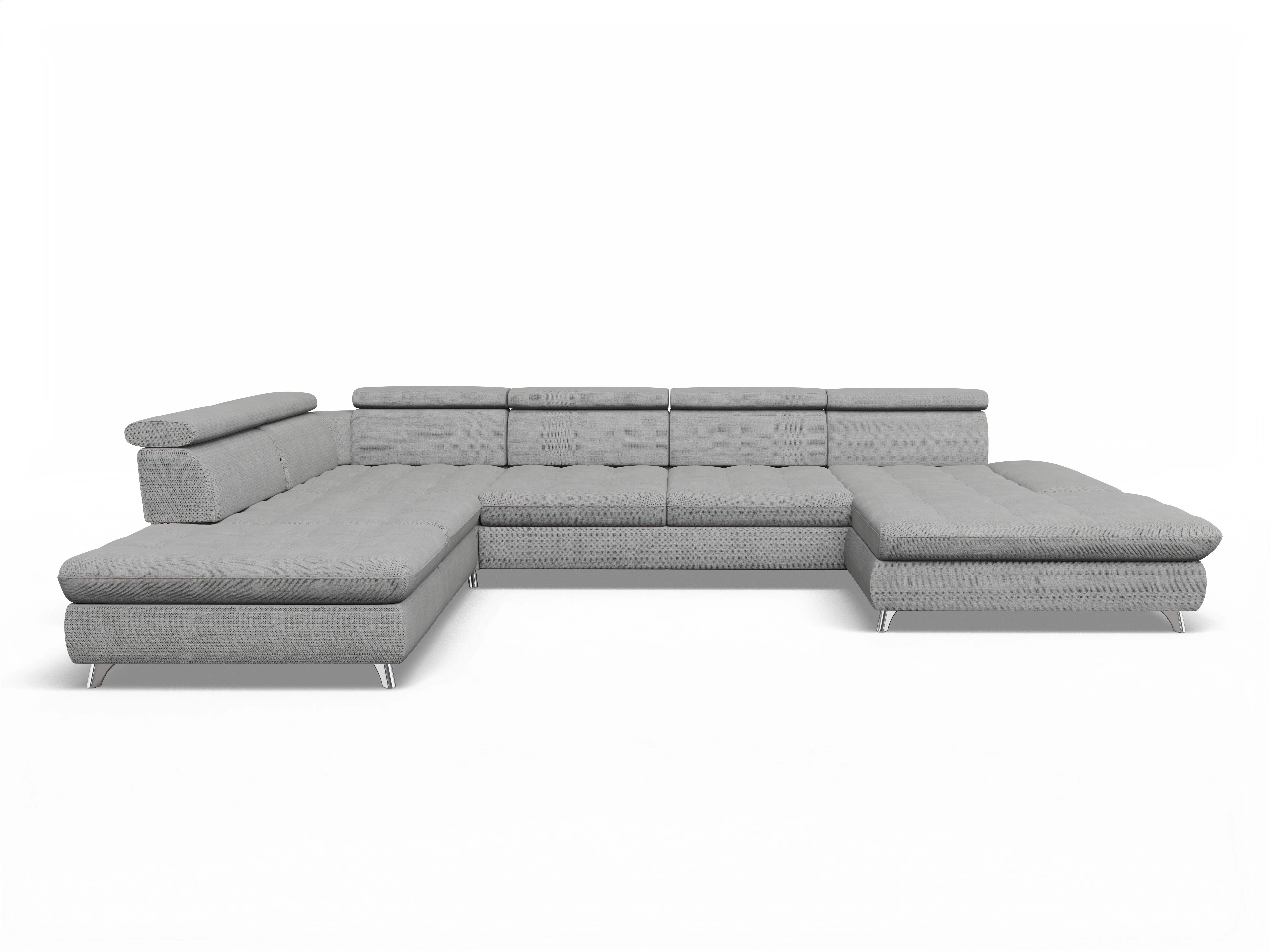 Ansicht des Produktes Memphis Stoff Wohnlandschaft offen beidseitig in Stoff Grau