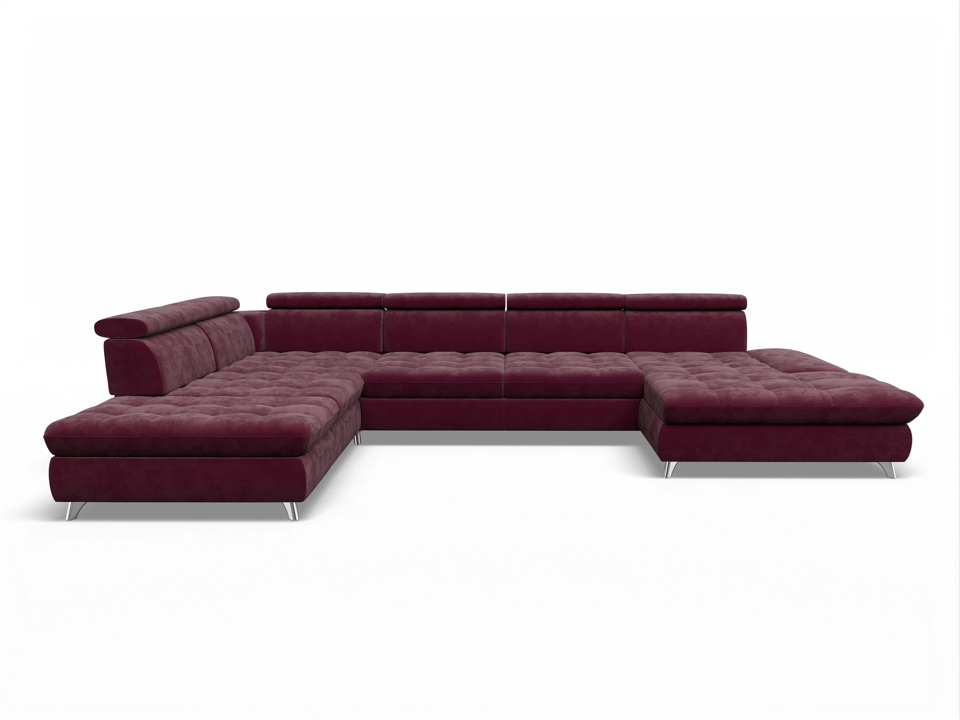 Ansicht des Produktes Memphis Stoff Wohnlandschaft offen beidseitig in Stoff Rot