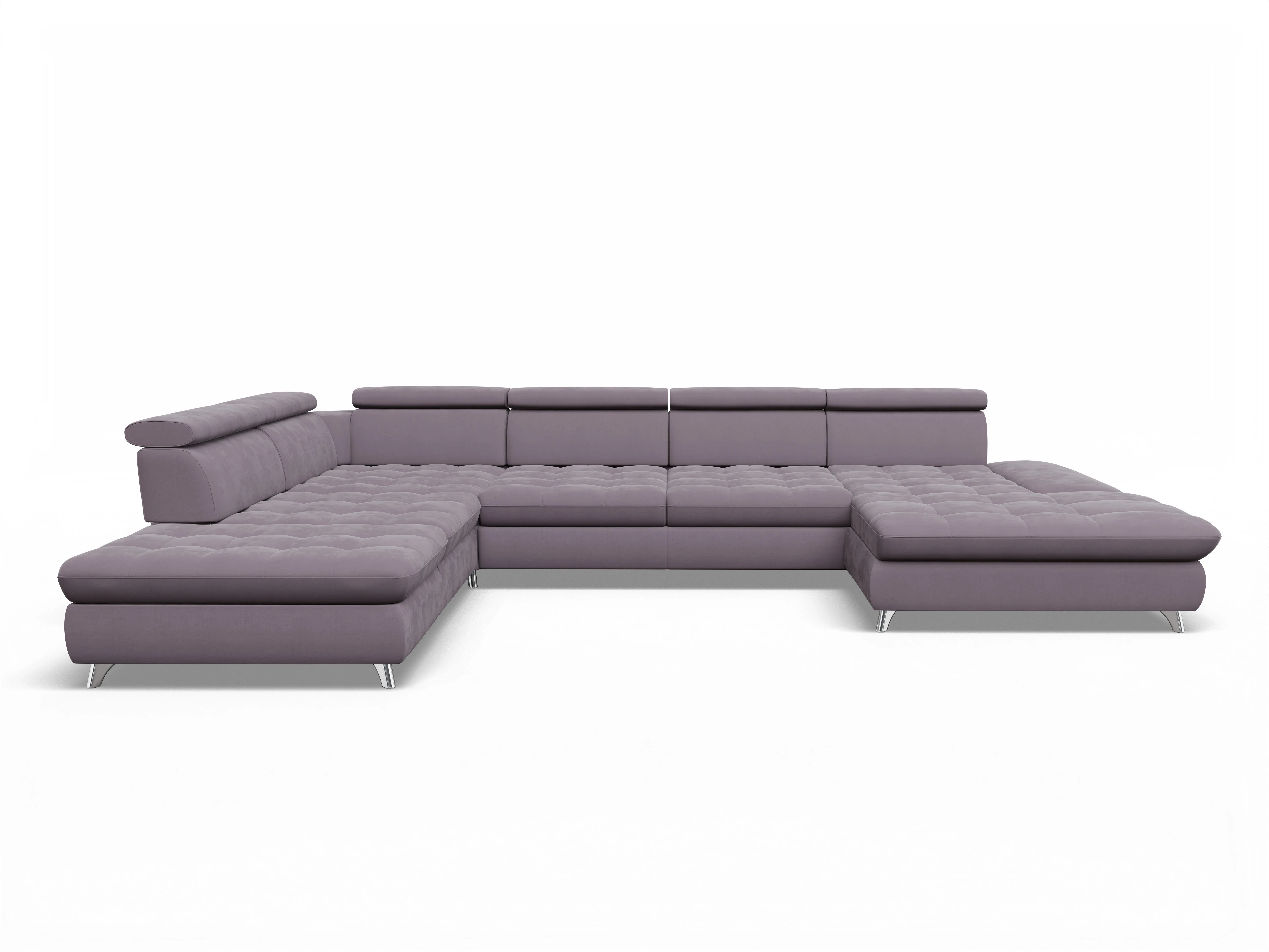 Ansicht des Produktes Memphis Stoff Wohnlandschaft offen beidseitig in Stoff Lila