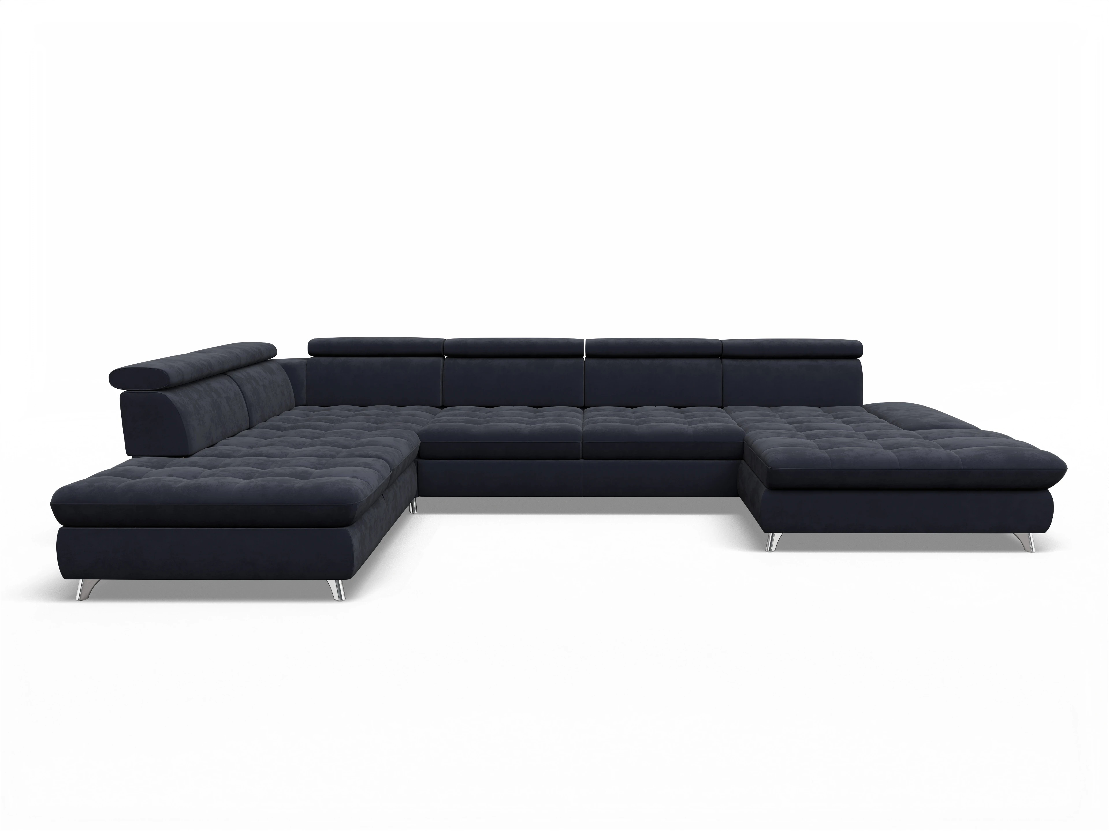 Ansicht des Produktes Memphis Stoff Wohnlandschaft offen beidseitig in Stoff Blau