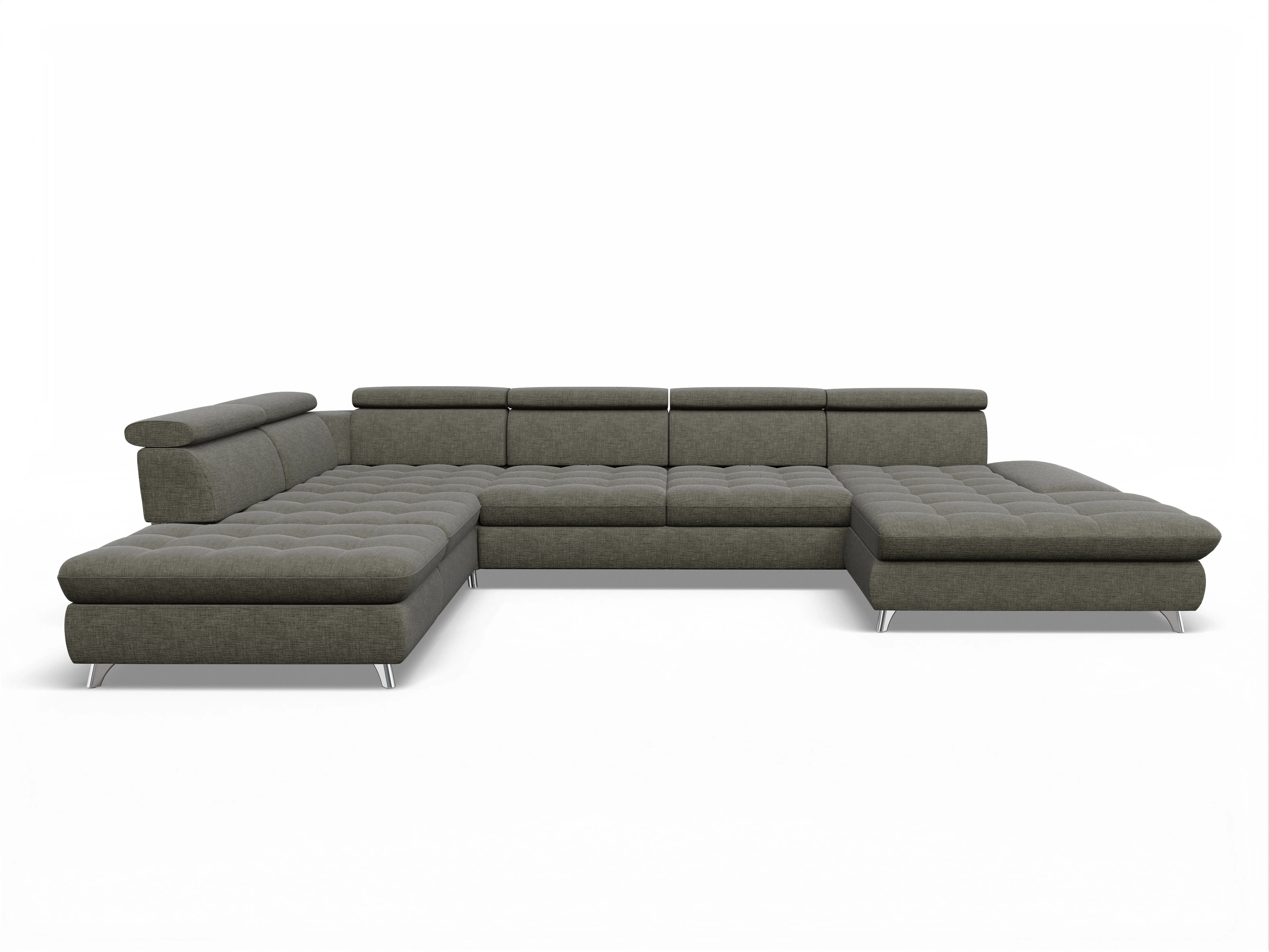 Ansicht des Produktes Memphis Stoff Wohnlandschaft offen beidseitig in Stoff Braun
