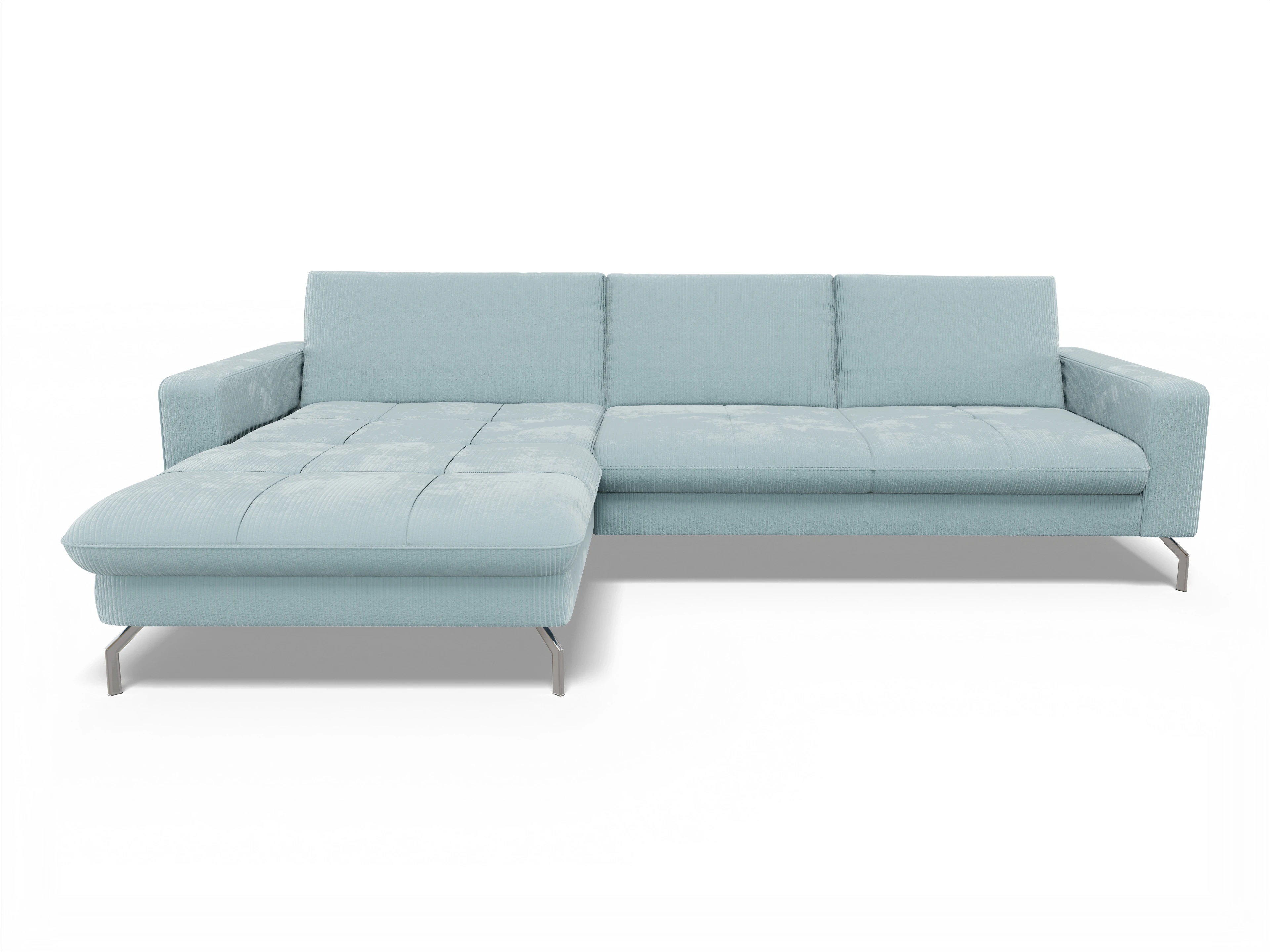 Ansicht des Produktes SC Smart 1075 Ecksofa links Abschluss offen in Stoff Blau