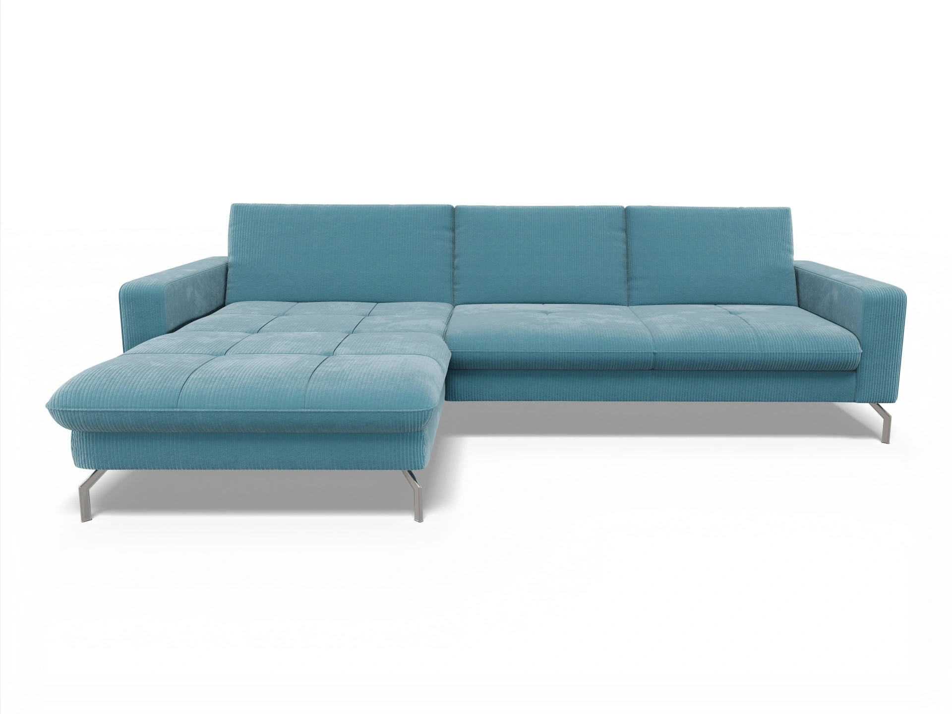 Ansicht des Produktes SC Smart 1075 Ecksofa links Abschluss offen in Stoff Blau