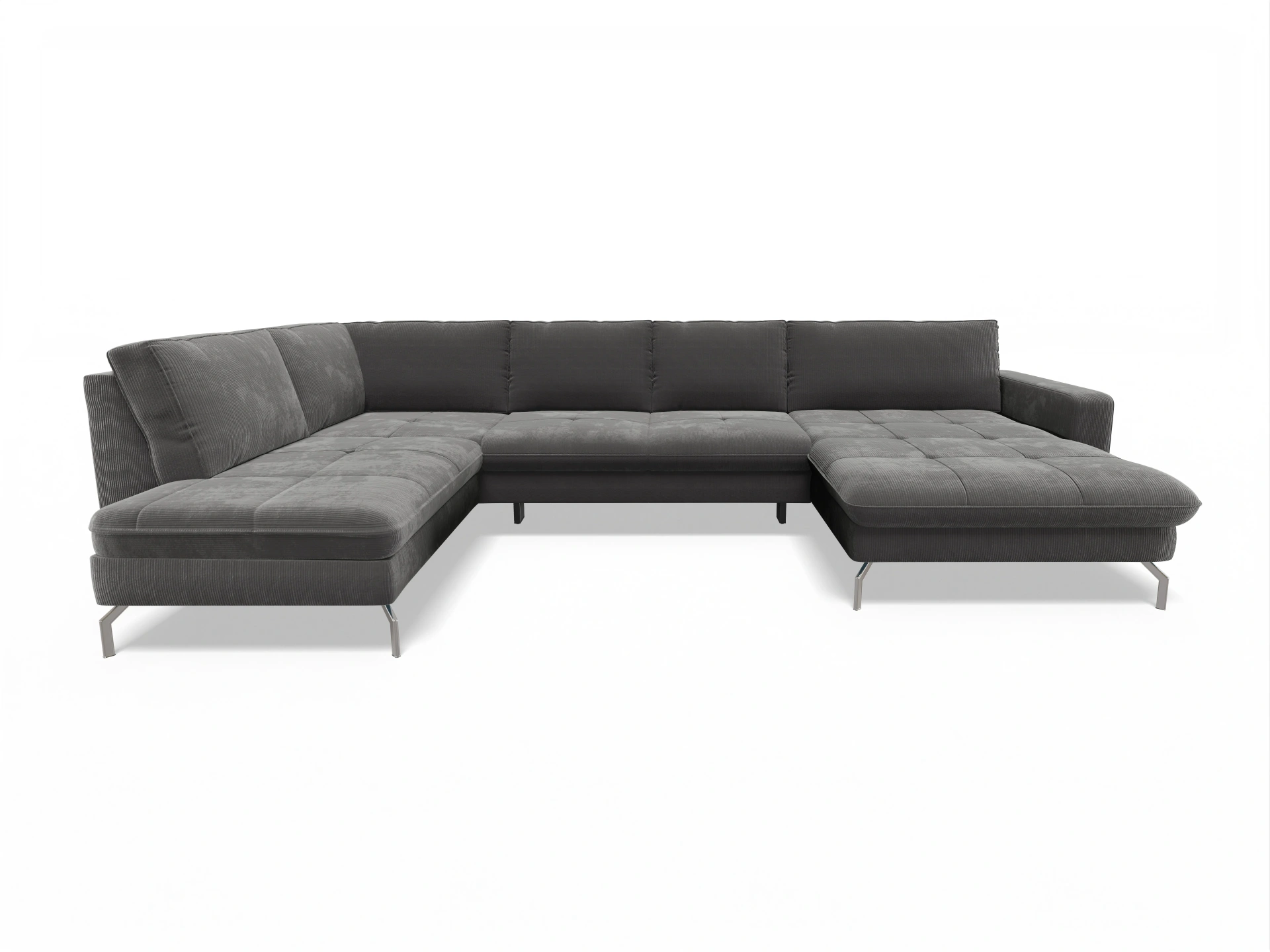 Ansicht des Produktes SC Smart 1075 Wohnlandschaft offen beidseitig in Stoff Grau