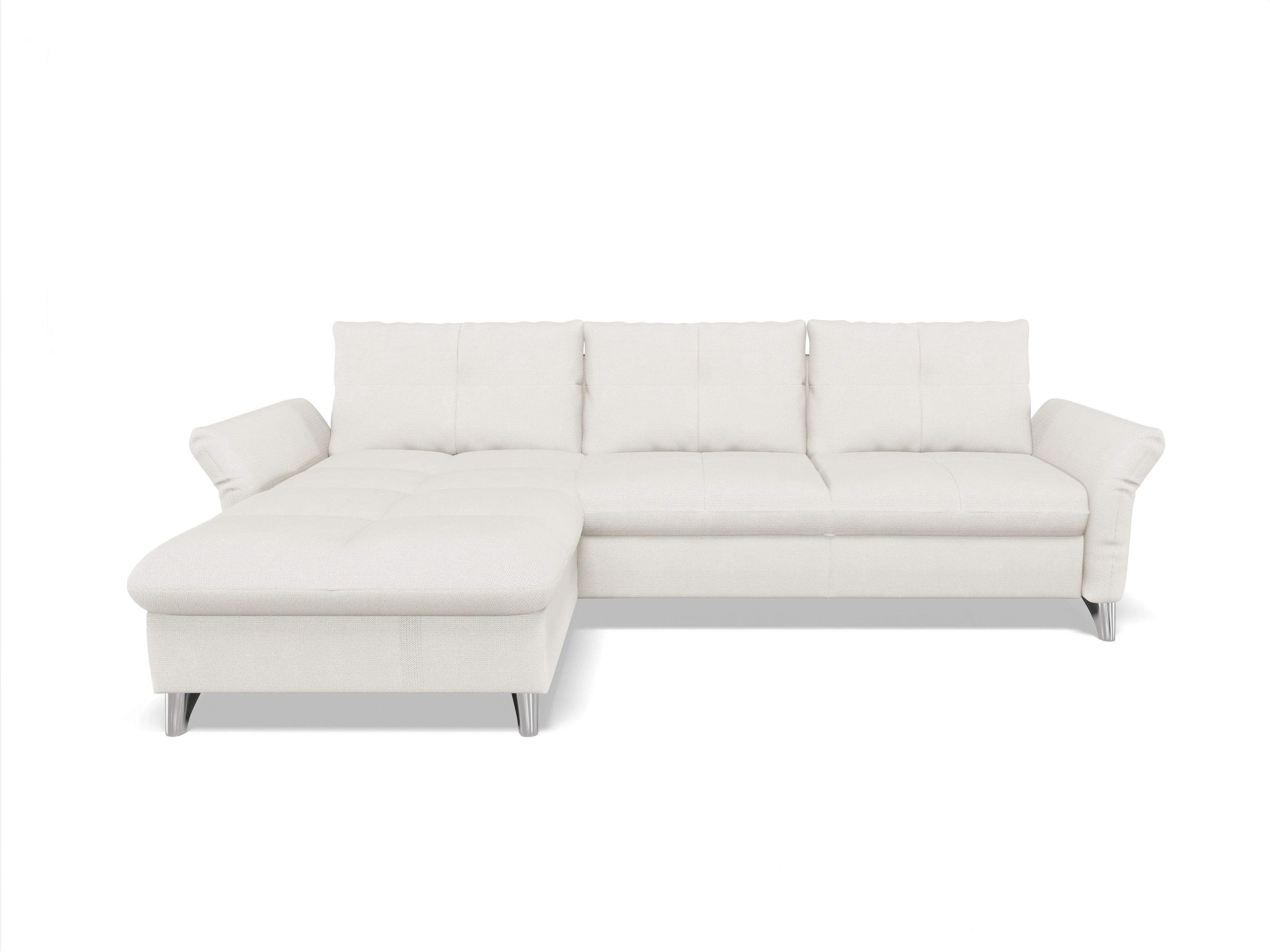 Ansicht des Produktes Georgia Ecksofa links Abschluss offen in Stoff Beige