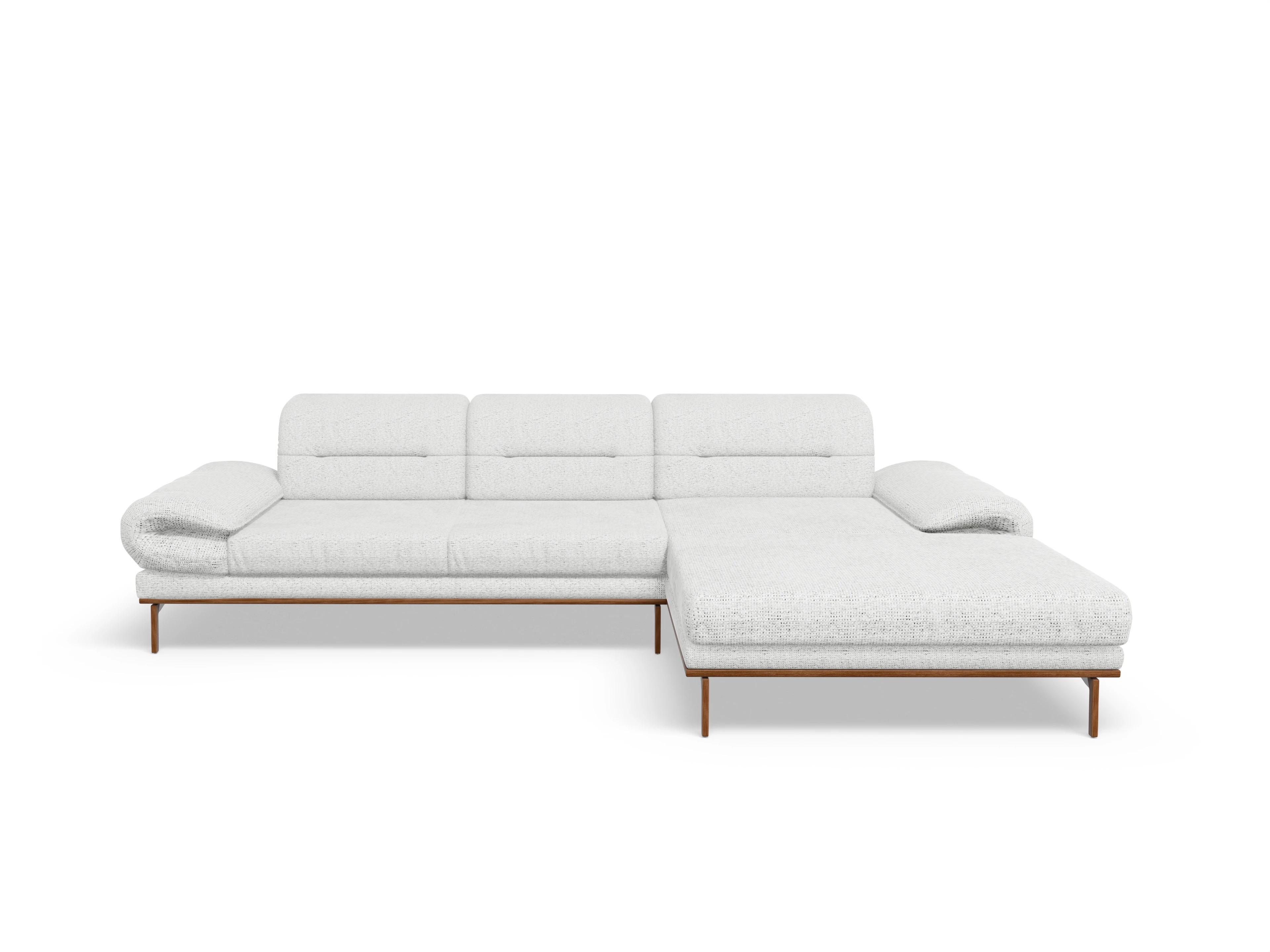 Ansicht des Produktes San Marino Ecksofa rechts Abschluss offen in Stoff Grau