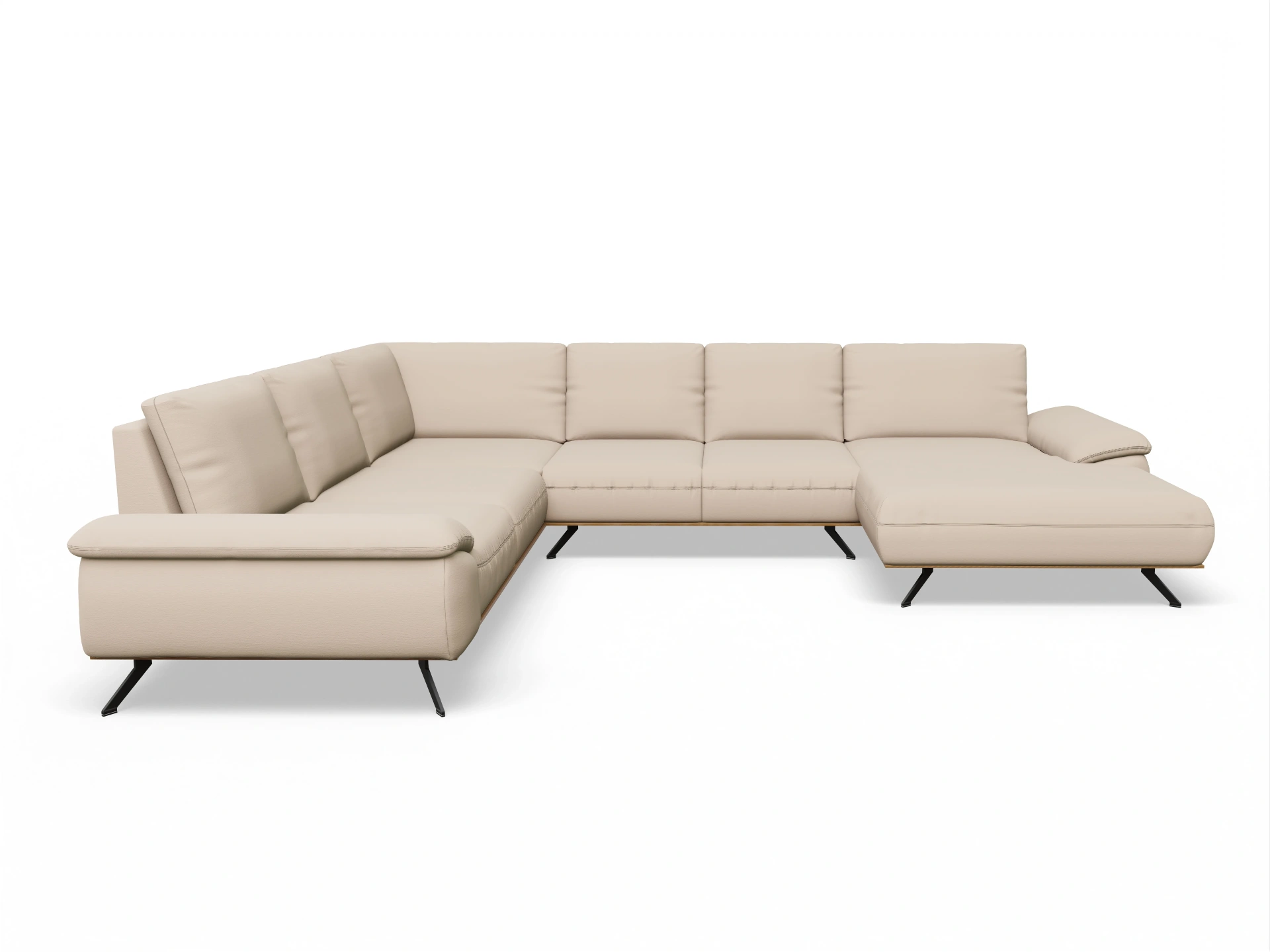 Ansicht des Produktes SC Family 1029 Wohnlandschaft Armlehne links Abschluss offen rechts in Stoff Beige
