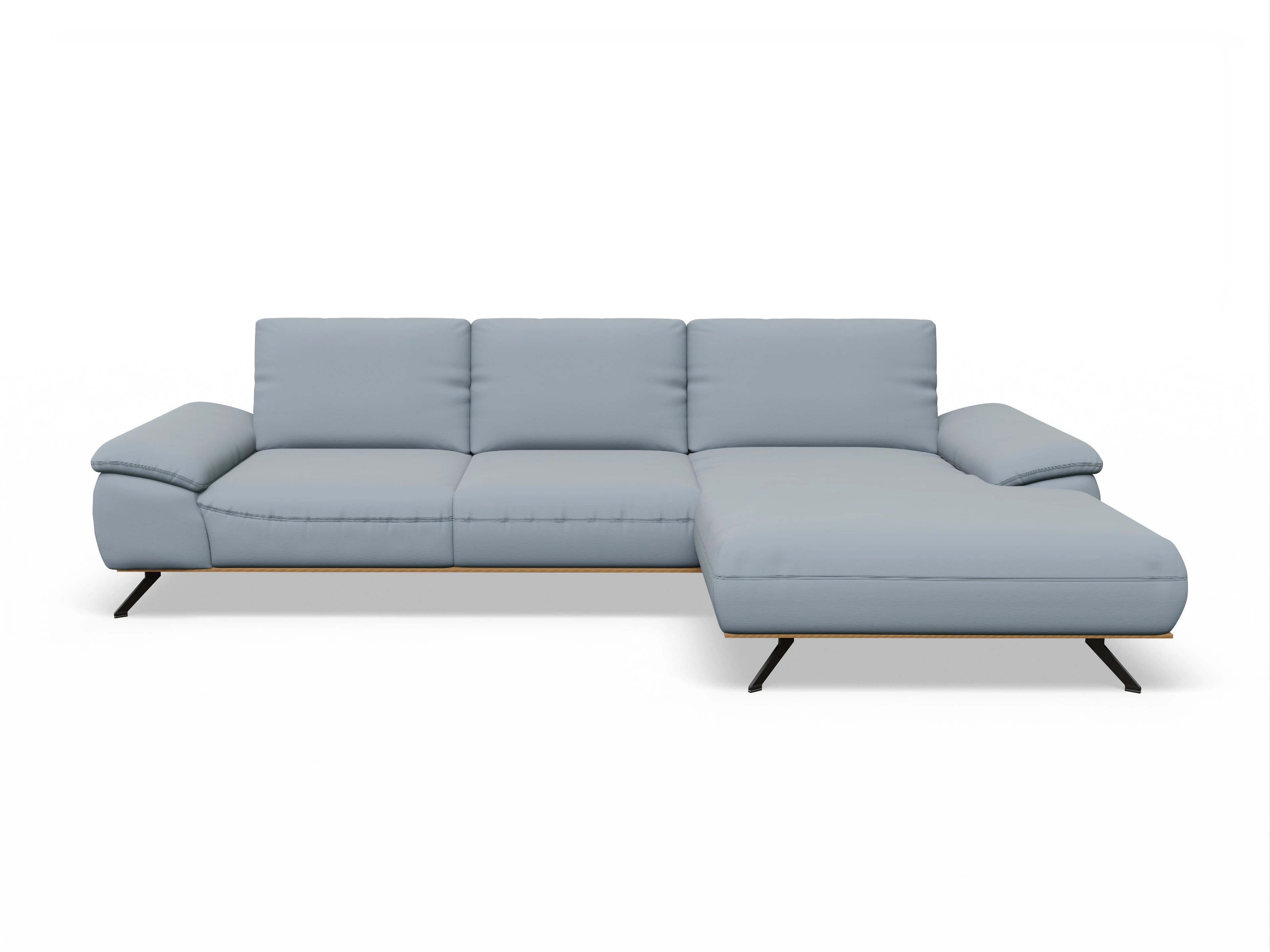 Ansicht des Produktes SC Family 1029 Ecksofa rechts Abschluss offen in Stoff Blau