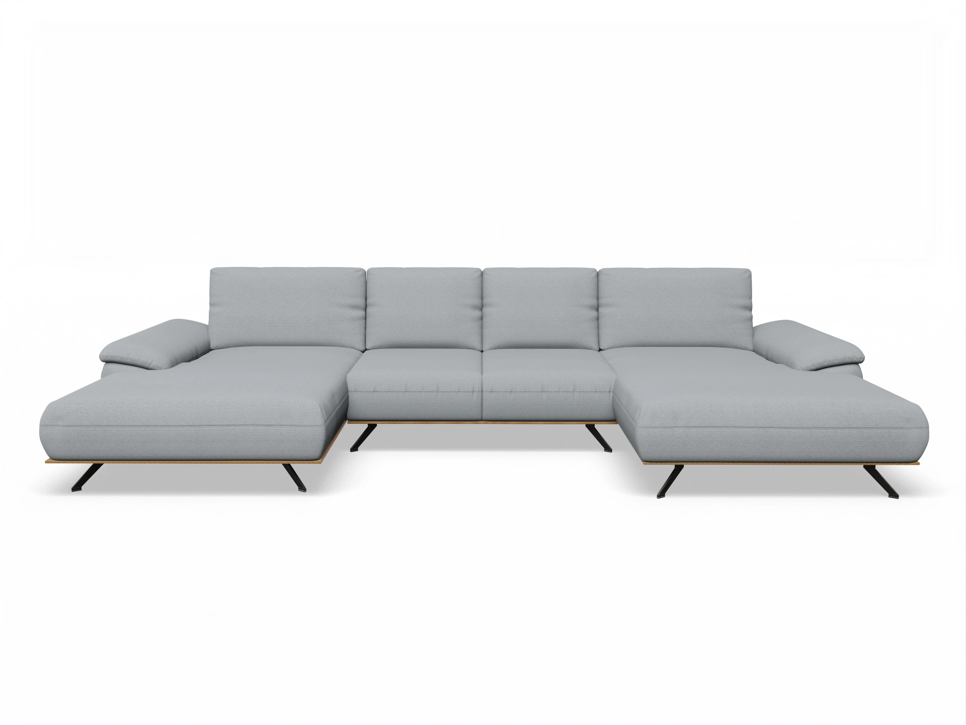 Ansicht des Produktes SC Family 1029 Wohnlandschaft offen beidseitig in Stoff Grau