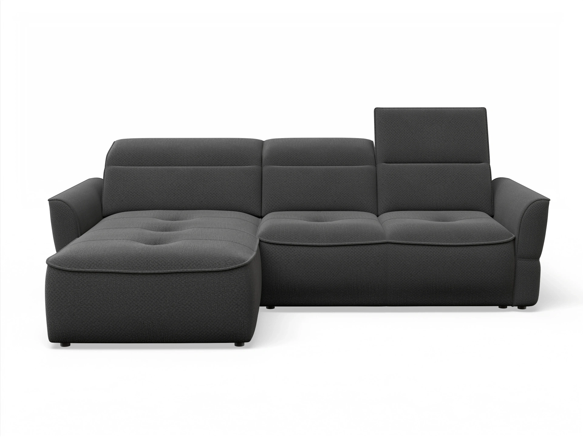 Ansicht des Produktes Toledo Ecksofa links Abschluss offen in Stoff Schwarz
