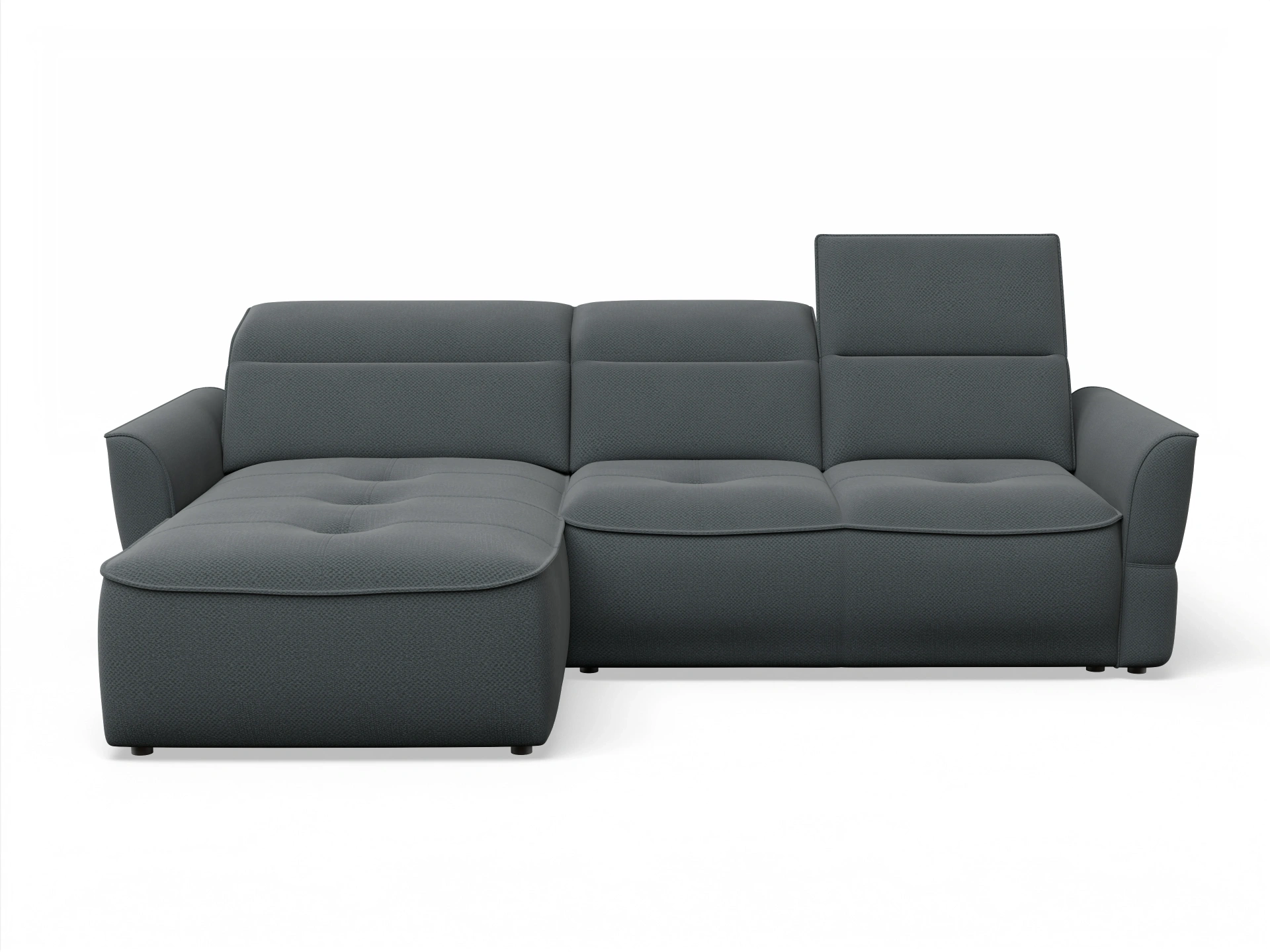 Ansicht des Produktes Toledo Ecksofa links Abschluss offen in Stoff Grau