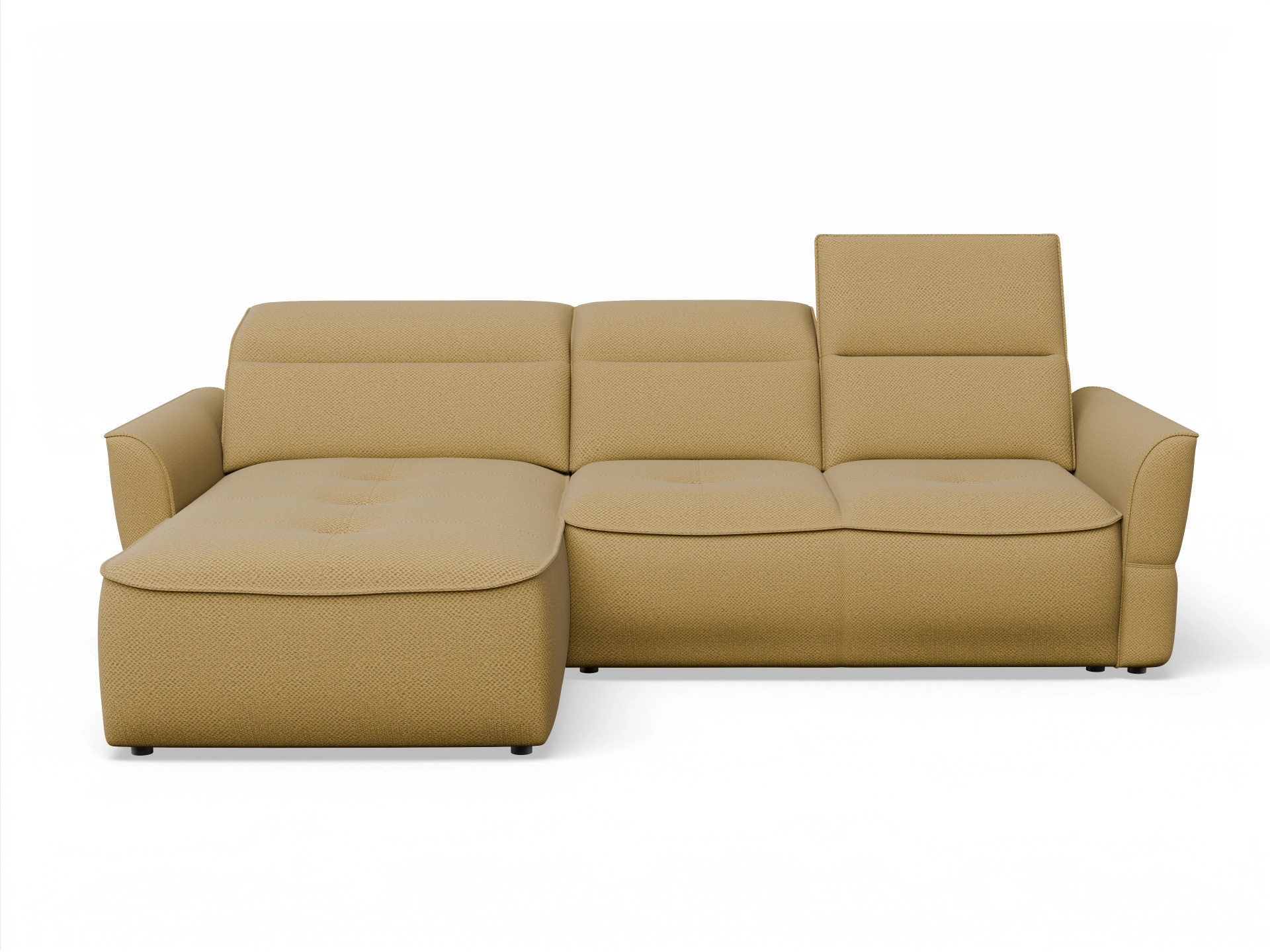 Ansicht des Produktes Toledo Ecksofa links Abschluss offen in Stoff Gelb