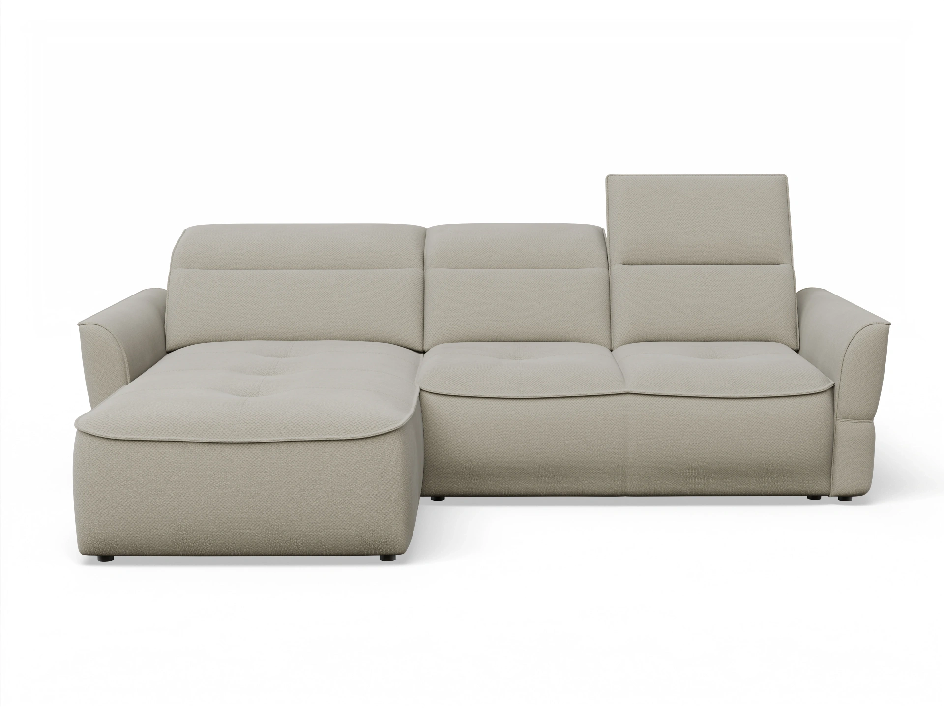 Ansicht des Produktes Toledo Ecksofa links Abschluss offen in Stoff Braun