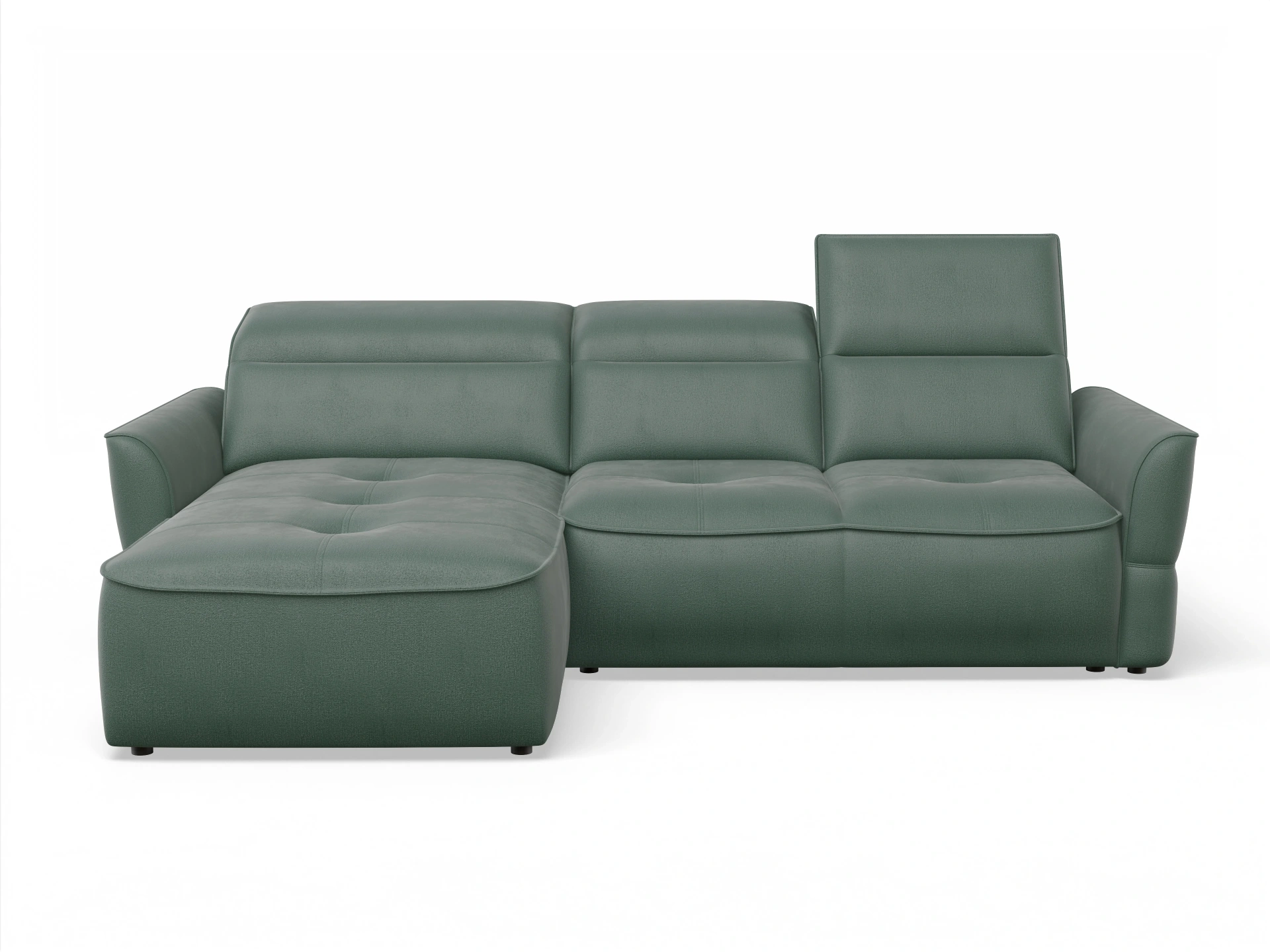 Ansicht des Produktes Toledo Ecksofa links Abschluss offen in Stoff Grün