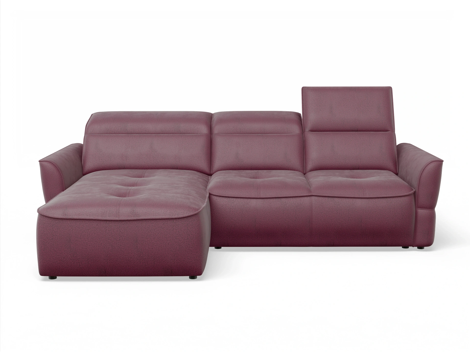 Ansicht des Produktes Toledo Ecksofa links Abschluss offen in Stoff Rot