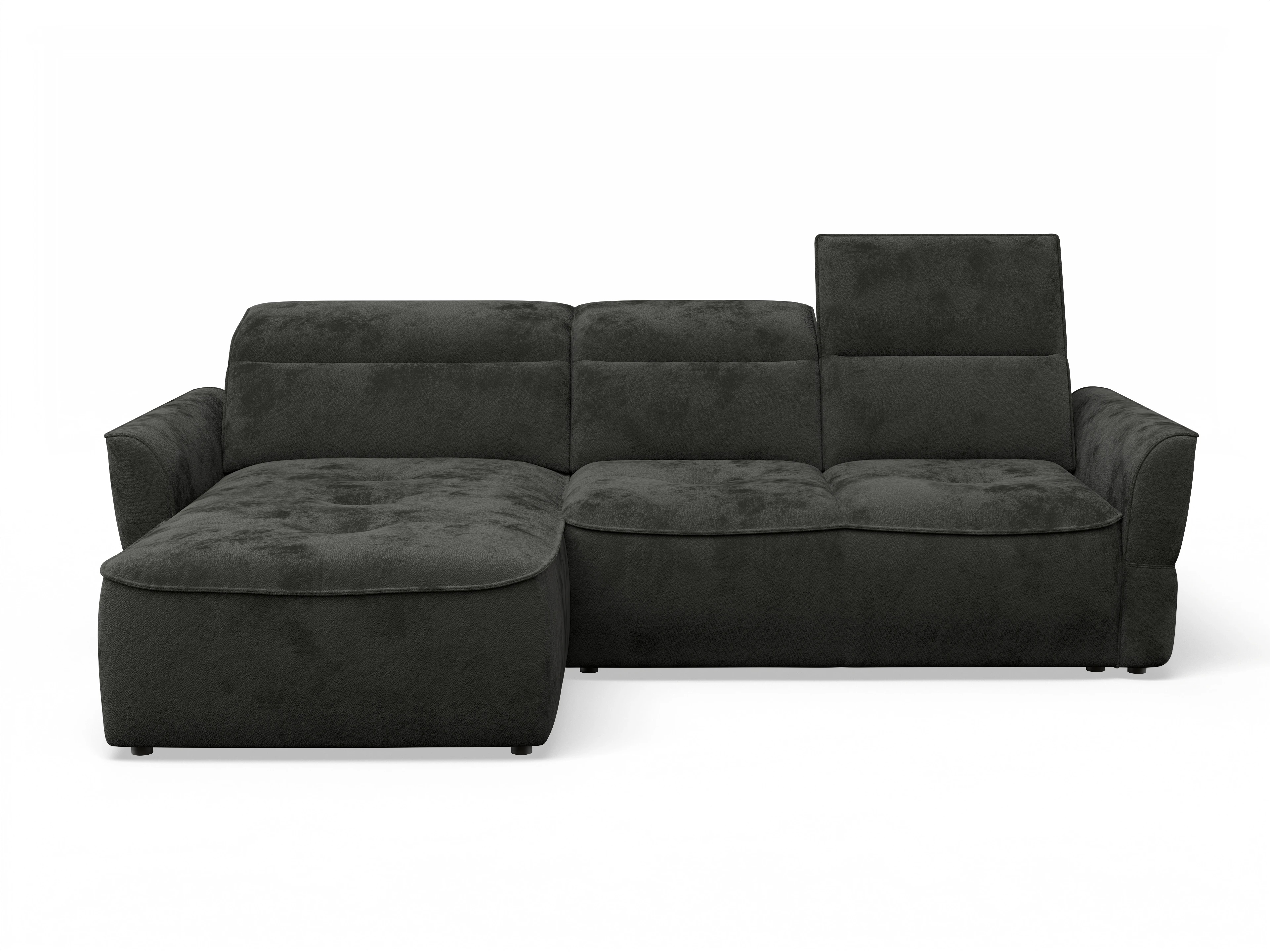 Ansicht des Produktes Toledo Ecksofa links Abschluss offen in Stoff Schwarz