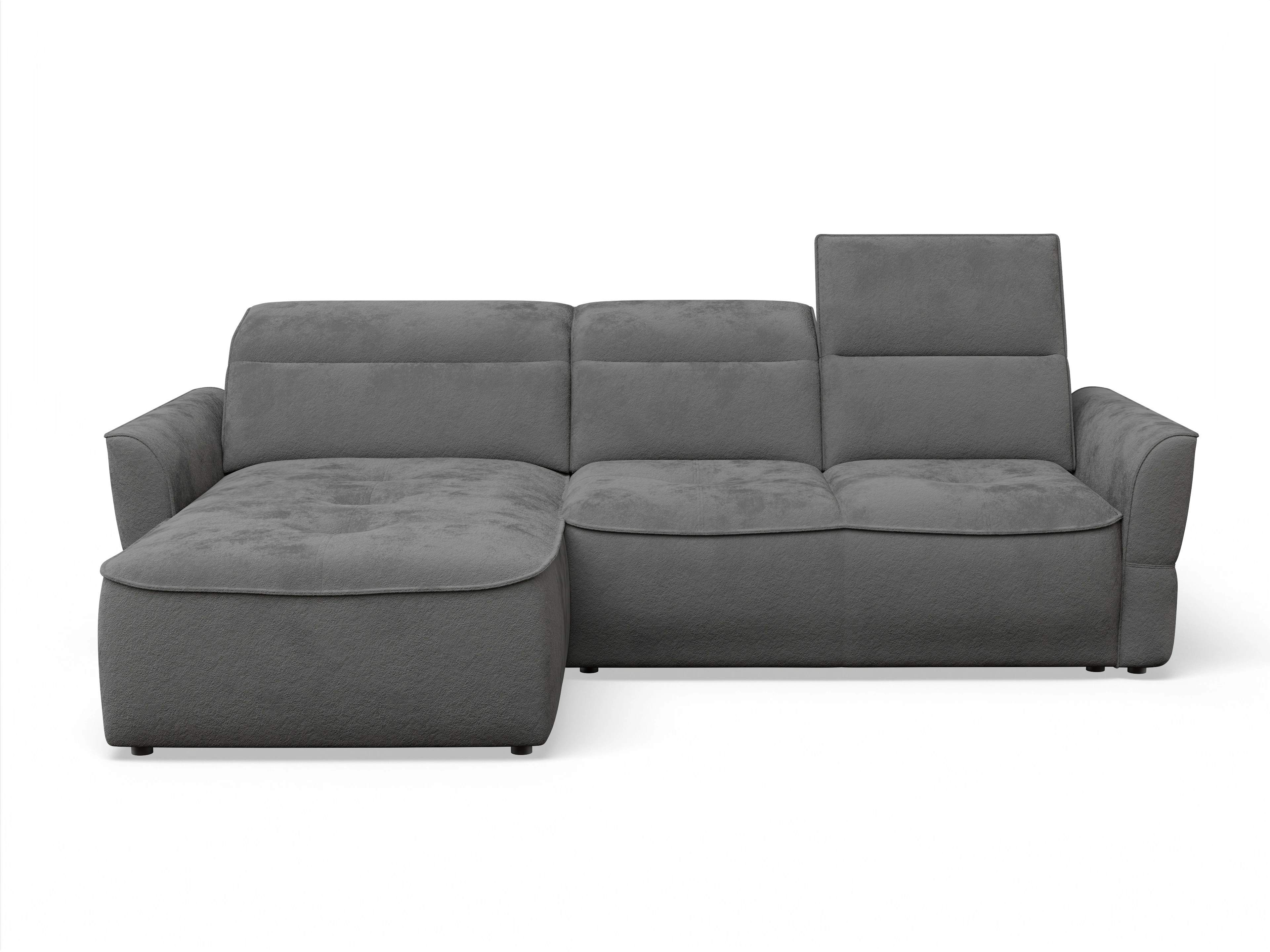 Ansicht des Produktes Toledo Ecksofa links Abschluss offen in Stoff Grau