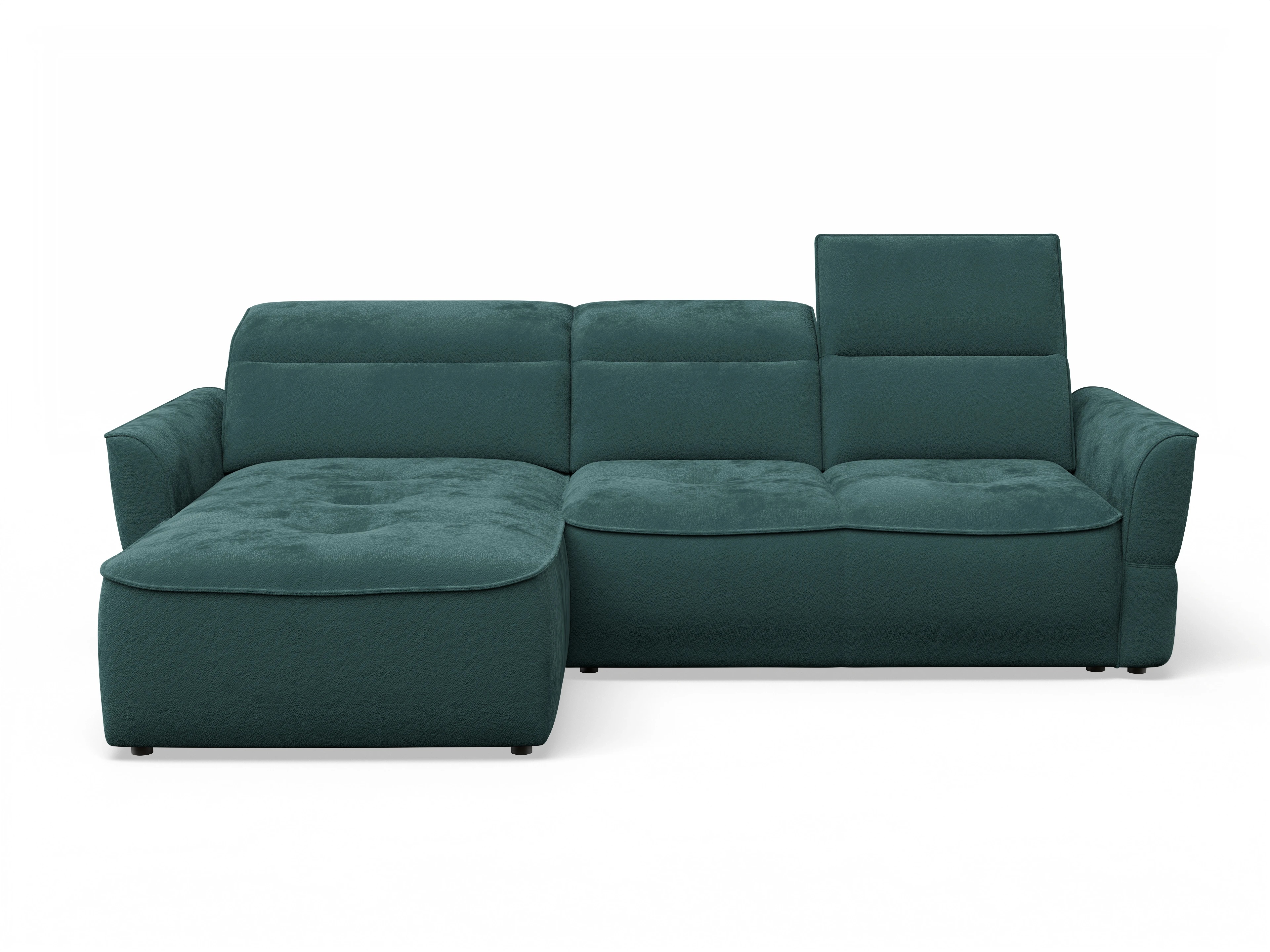 Ansicht des Produktes Toledo Ecksofa links Abschluss offen in Stoff Blau