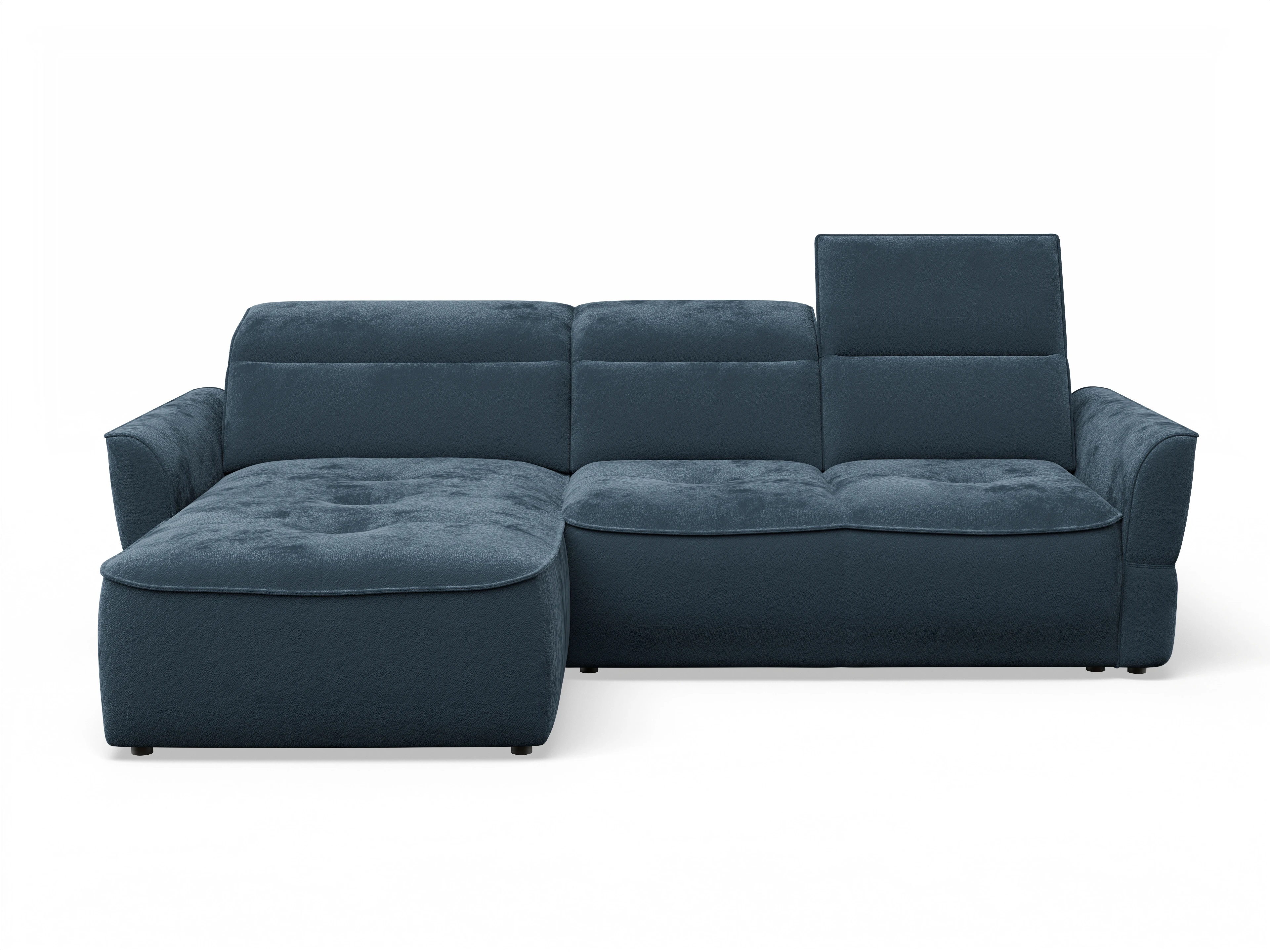 Ansicht des Produktes Toledo Ecksofa links Abschluss offen in Stoff Blau