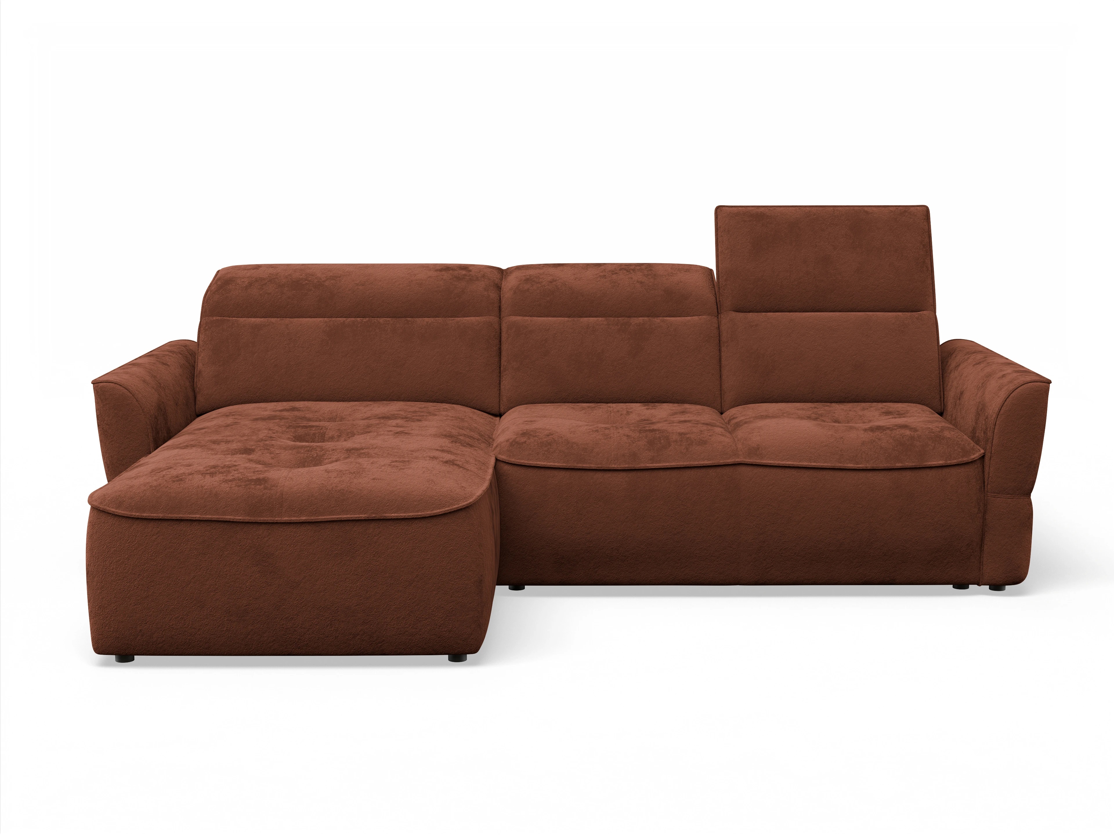 Ansicht des Produktes Toledo Ecksofa links Abschluss offen in Stoff Orange