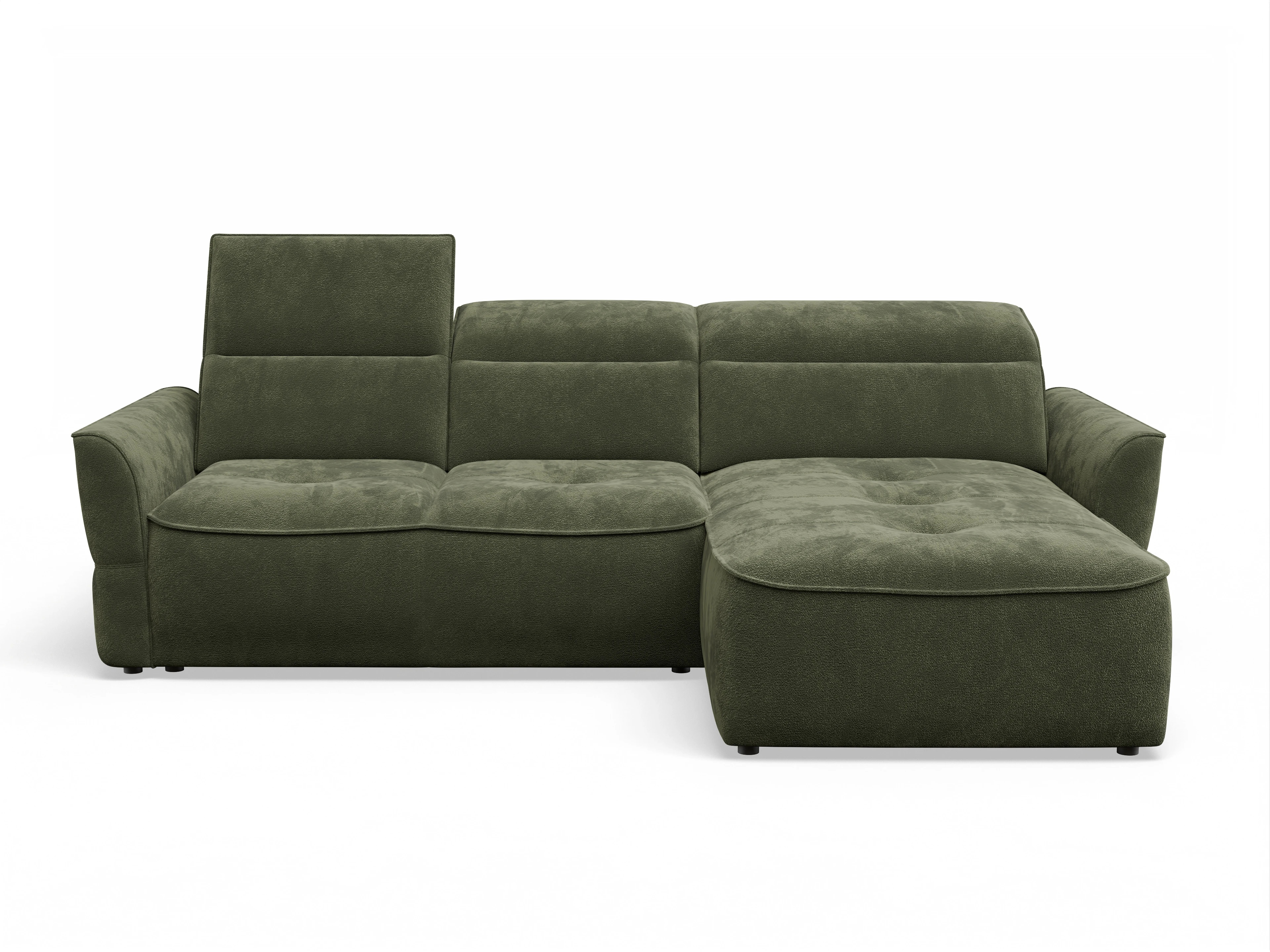 Toledo OT Small R Ansicht des Produktes Toledo Ecksofa rechts Abschluss offen in Stoff Grün