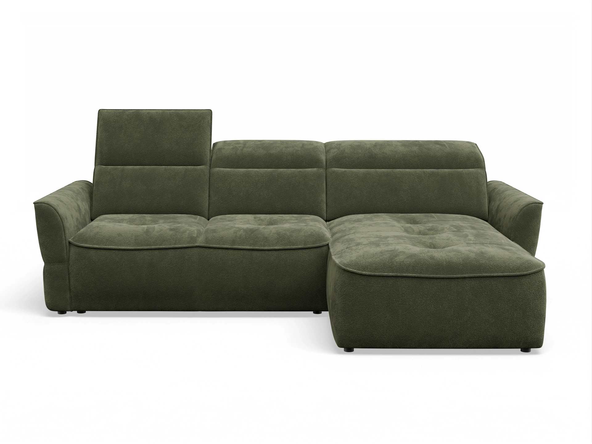 Ansicht des Produktes Toledo Ecksofa rechts Abschluss offen in Stoff Grün