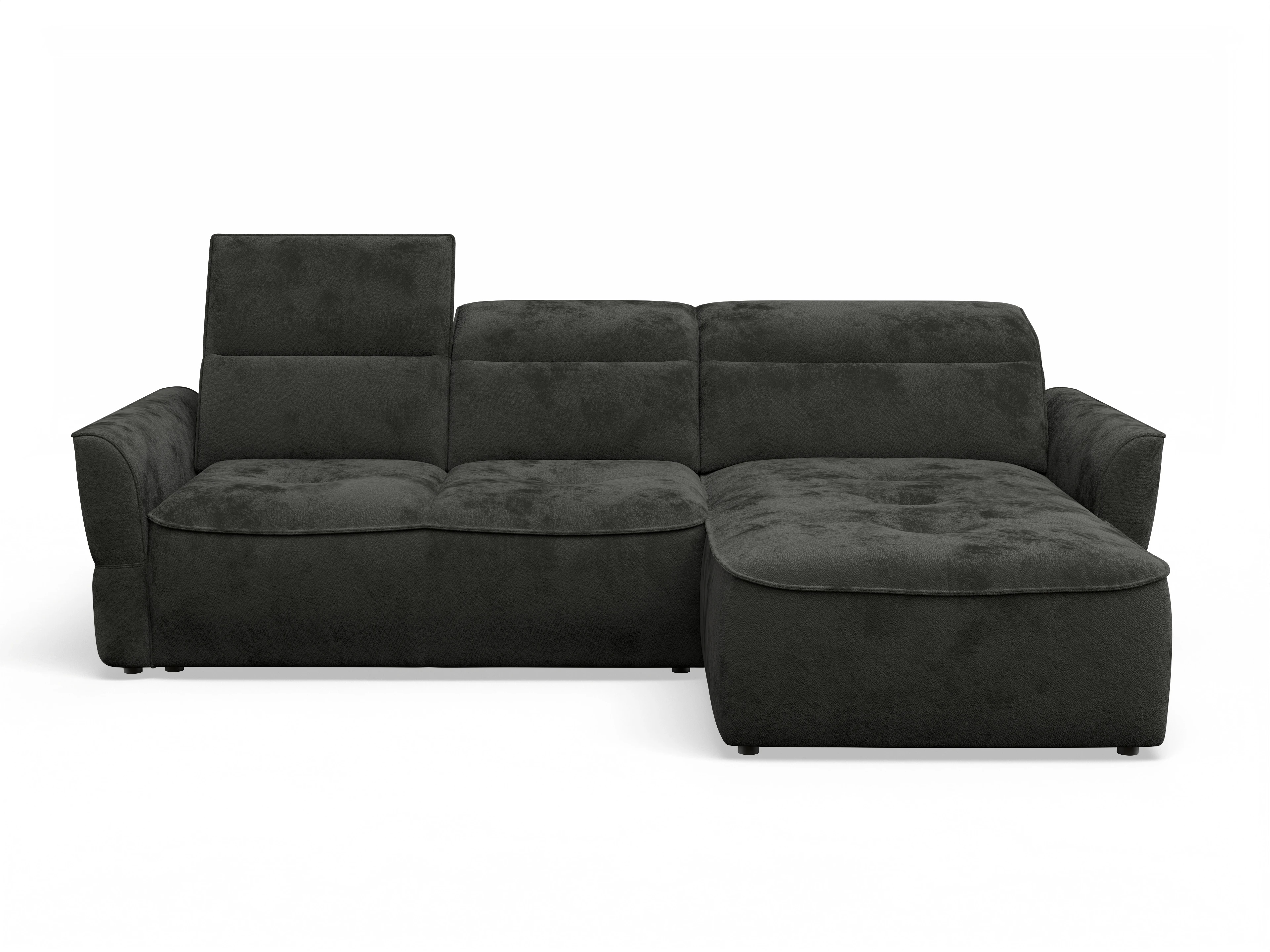 Ansicht des Produktes Toledo Ecksofa rechts Abschluss offen in Stoff Schwarz