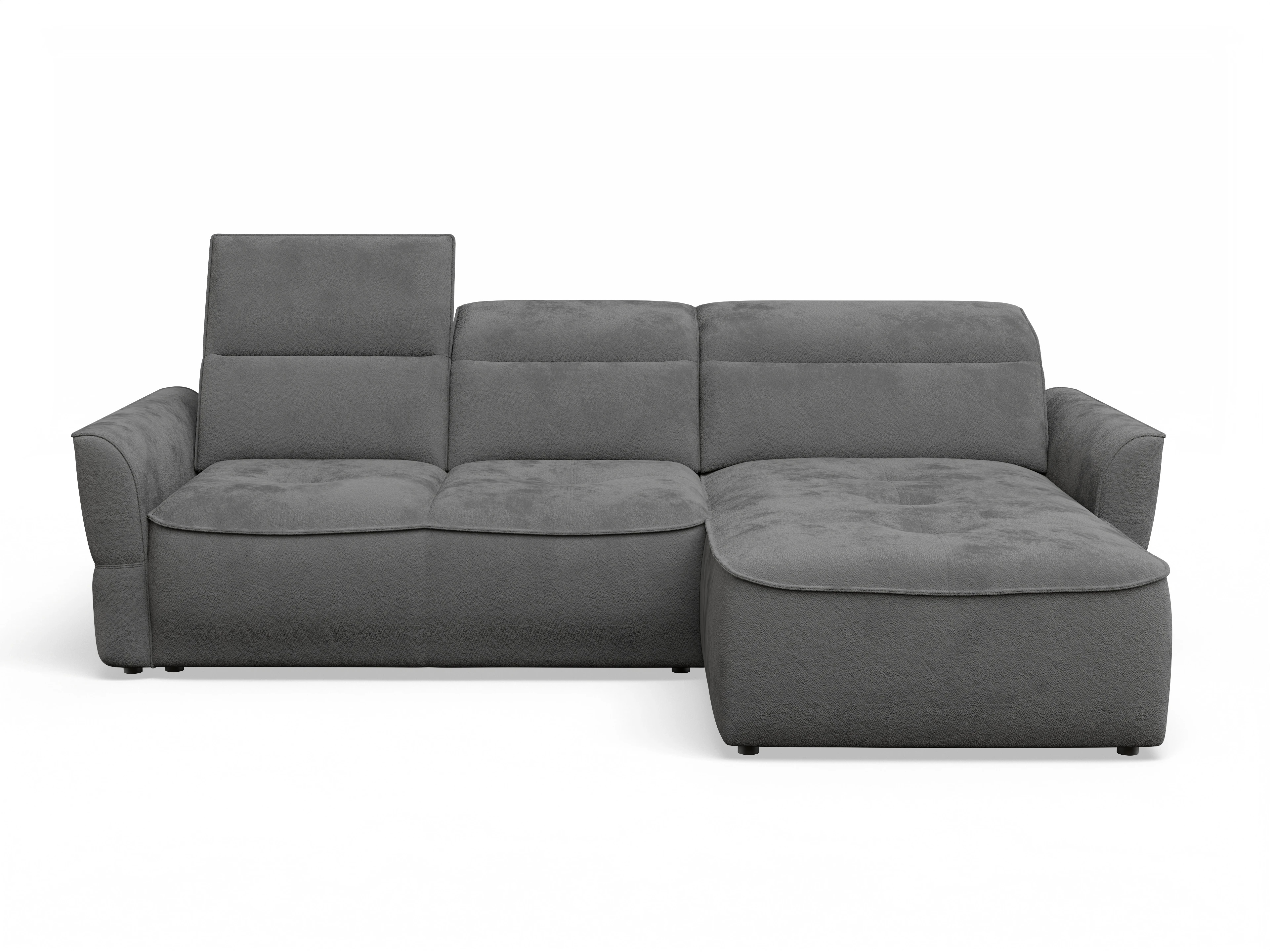 Ansicht des Produktes Toledo Ecksofa rechts Abschluss offen in Stoff Grau