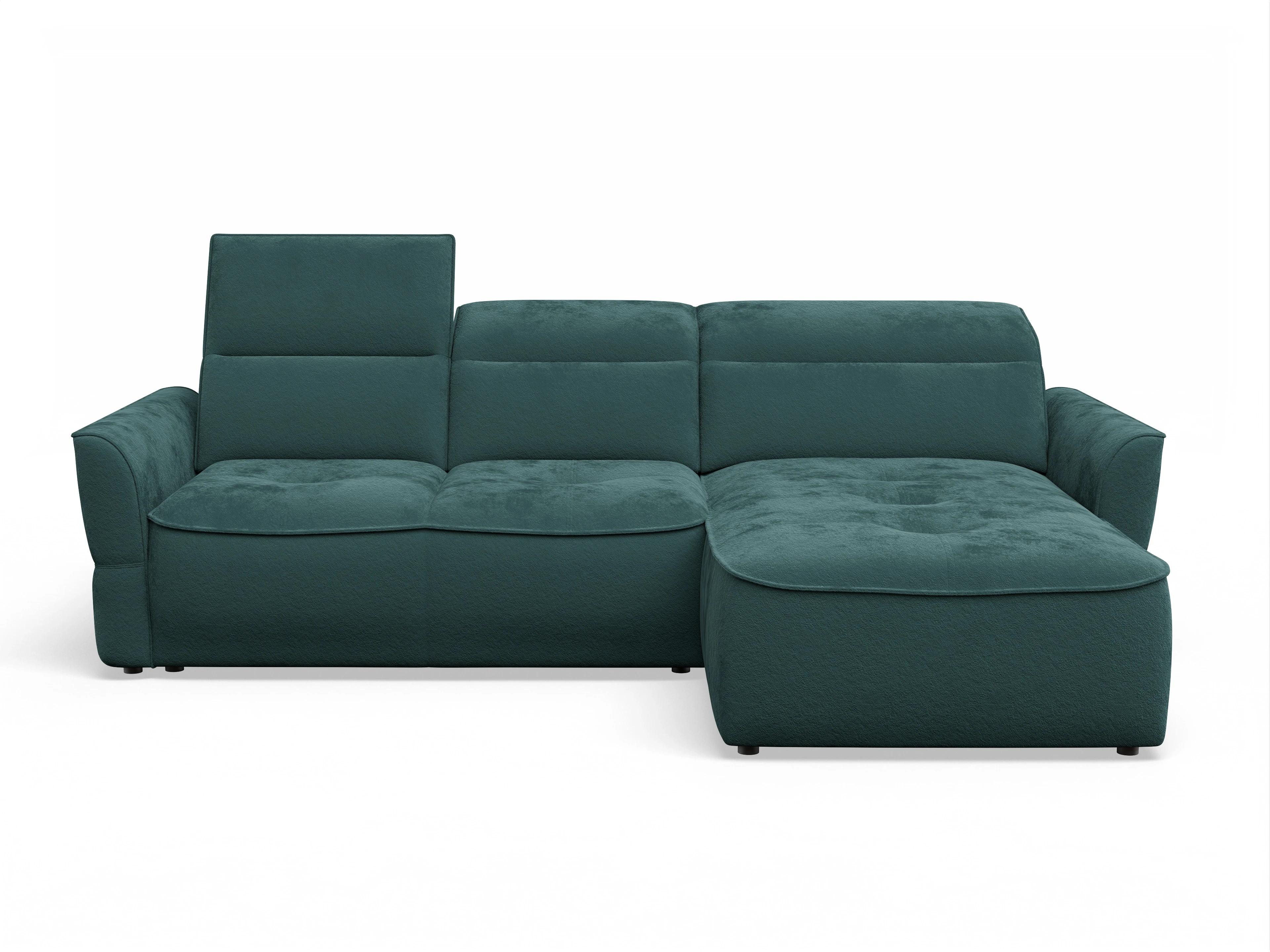 Ansicht des Produktes Toledo Ecksofa rechts Abschluss offen in Stoff Blau