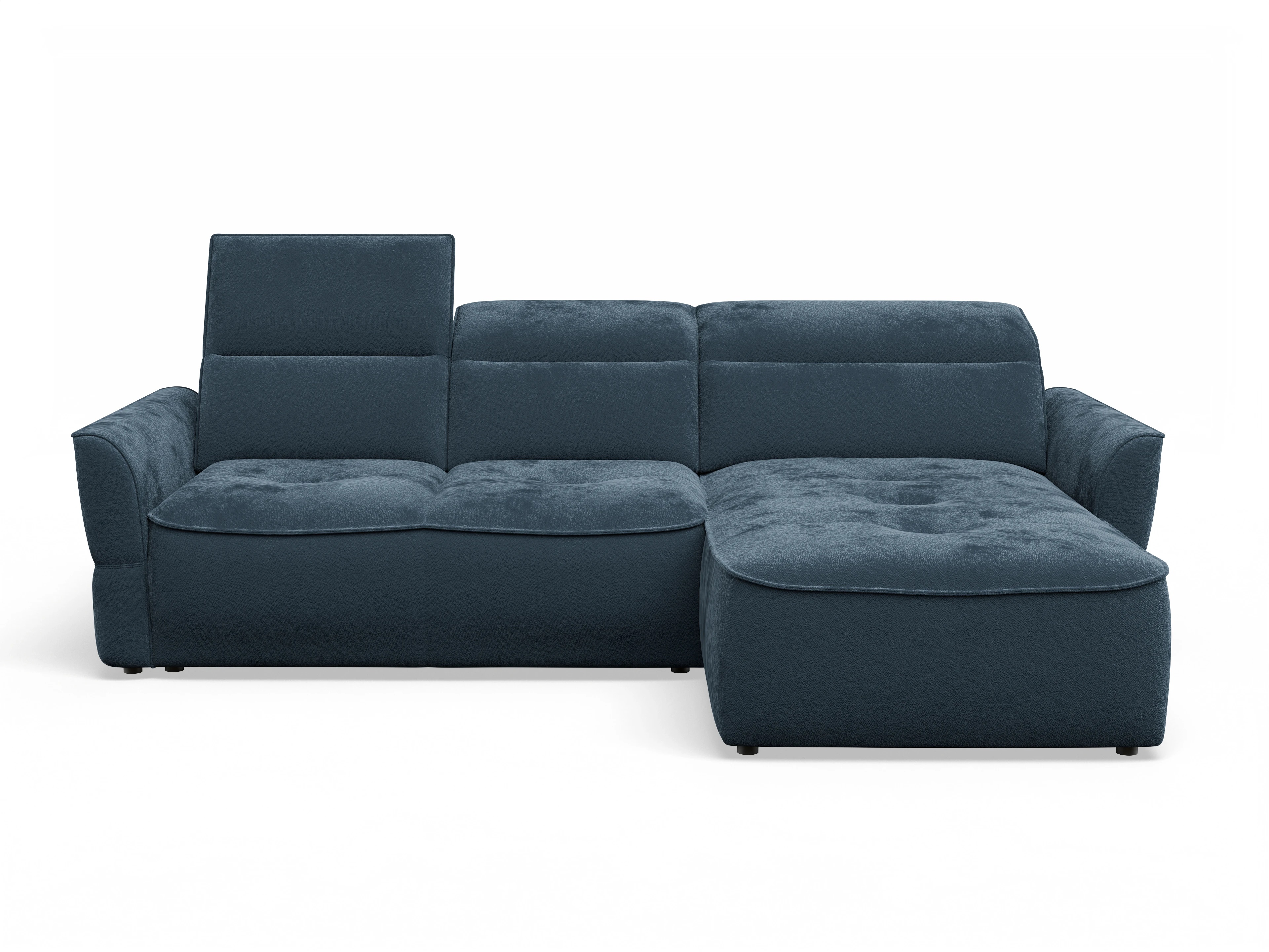 Ansicht des Produktes Toledo Ecksofa rechts Abschluss offen in Stoff Blau