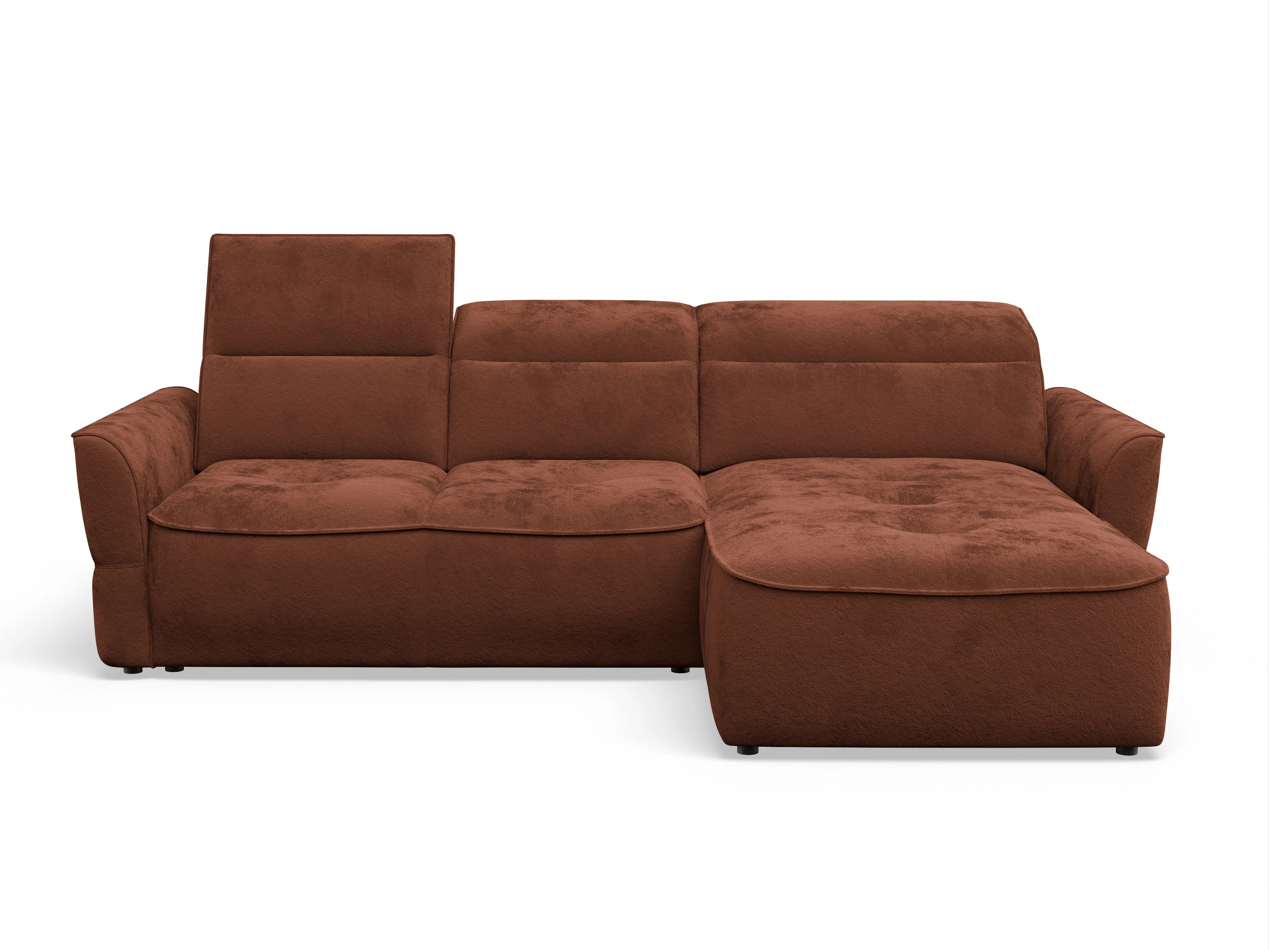 Ansicht des Produktes Toledo Ecksofa rechts Abschluss offen in Stoff Orange